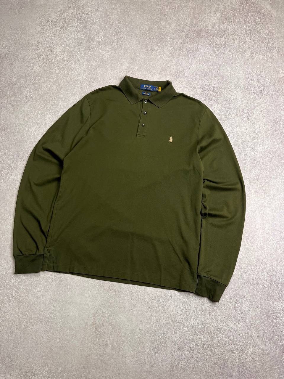 Polo Ralph Lauren Vintage Polo Ralph Lauren Olive Rugby Shirt L Size US L / EU 52-54 / 3 - 2 Thumbnail
