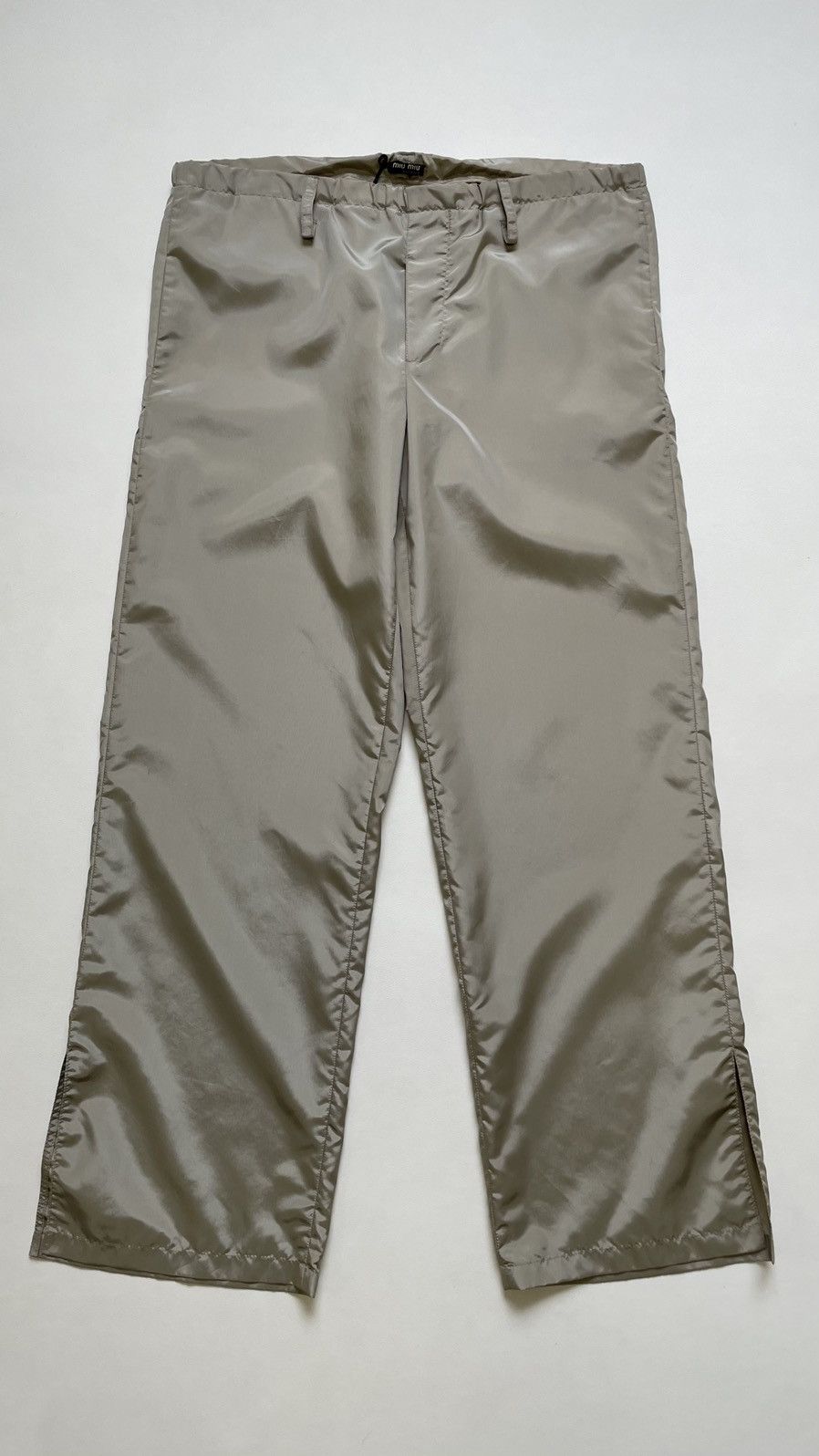 Miu Miu Shimmer Nylon Wide Leg Trousers Size US 36 / EU 52 - 2 Thumbnail