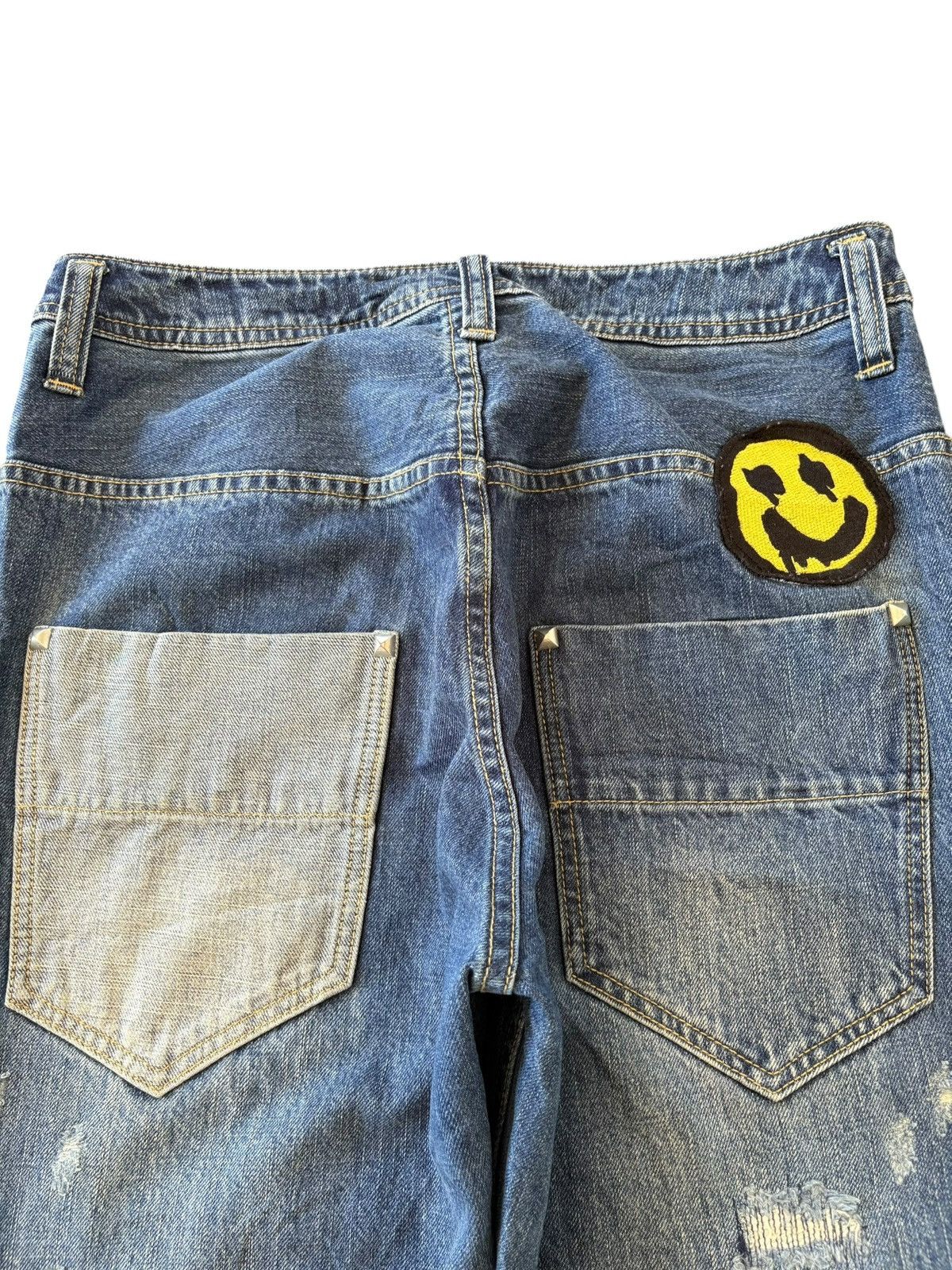 Dsquared2 Vintage Japanese Brand Patchwork Distressed Jeans Size 31" - 4 Thumbnail