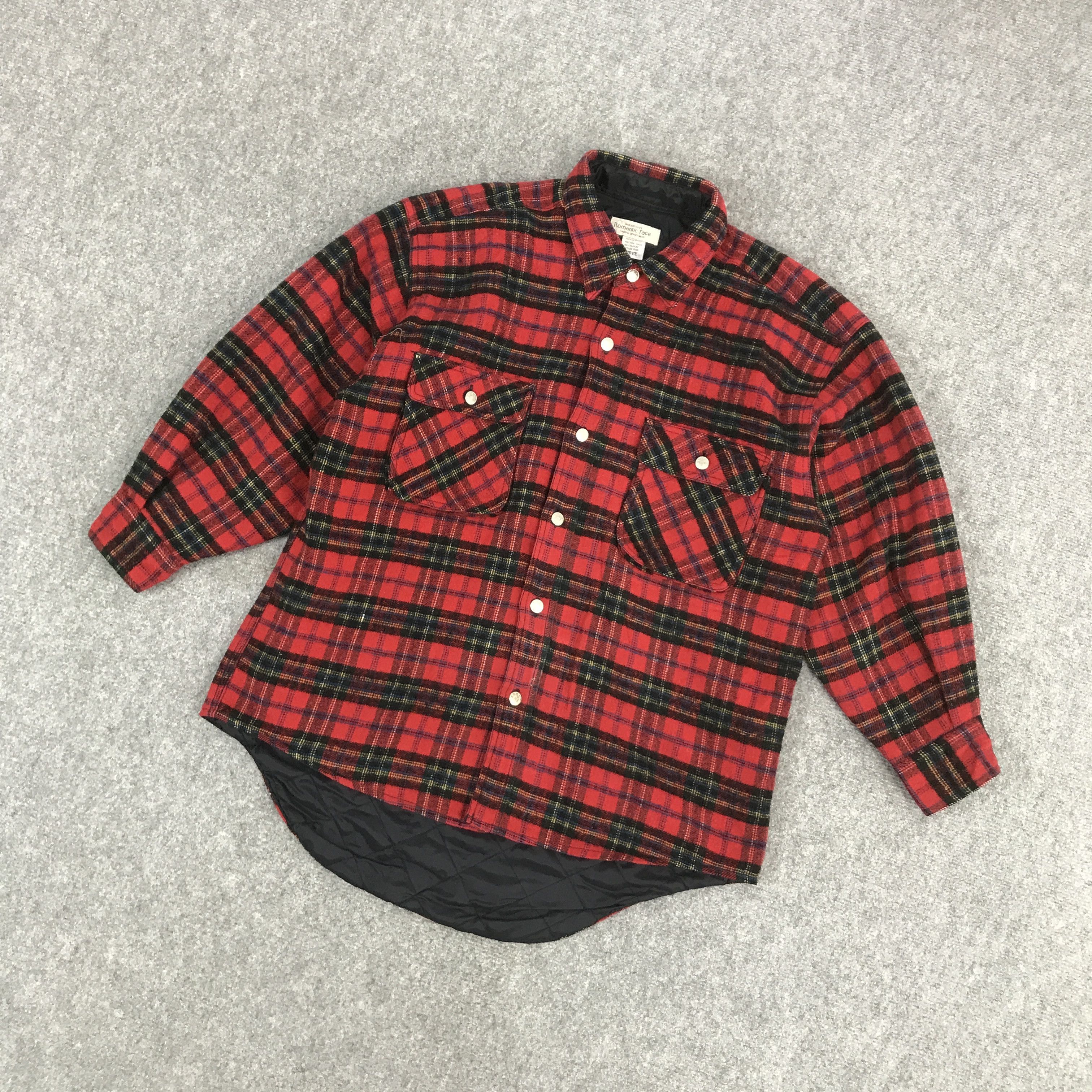 Japanese Brand PUNK FLANNAL ROMANTIC FACE BUTTON UP JACKET Size US L / EU 52-54 / 3 - 5 Thumbnail
