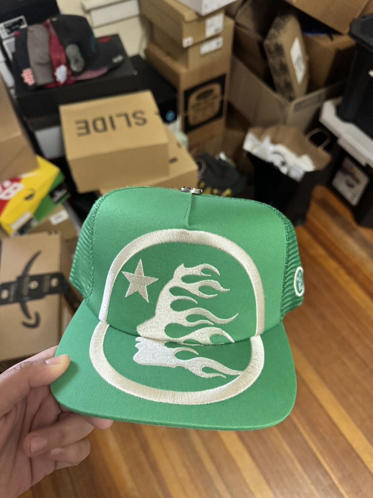 HELLSTAR Hellstar logo green trucker Size ONE SIZE - 1 Thumbnail