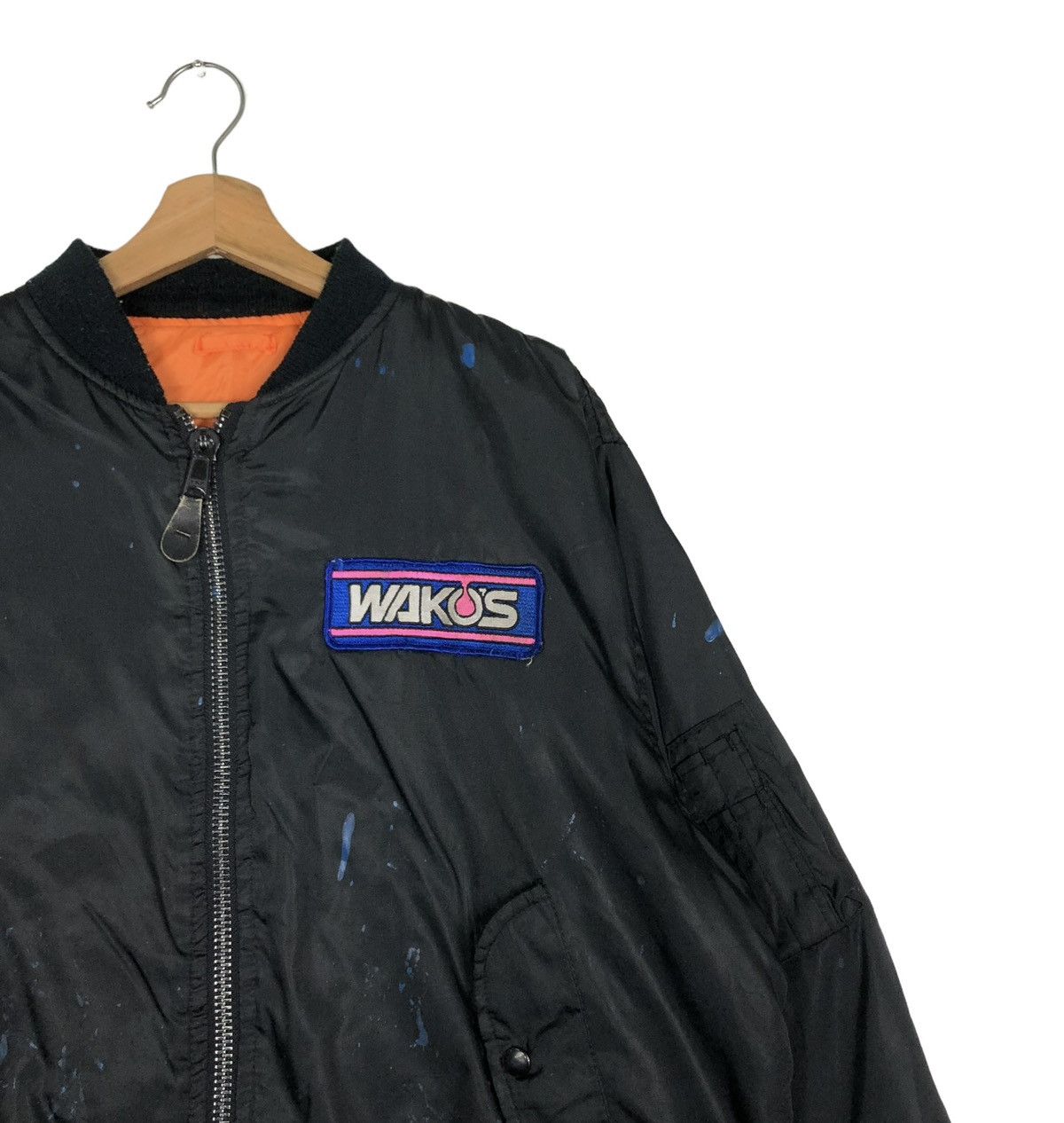 Vintage 🔥VINTAGE BOMBER JACKET MA-1 RACING DUNLOP WAKOS BIG LOGO Size US L / EU 52-54 / 3 - 11 Thumbnail
