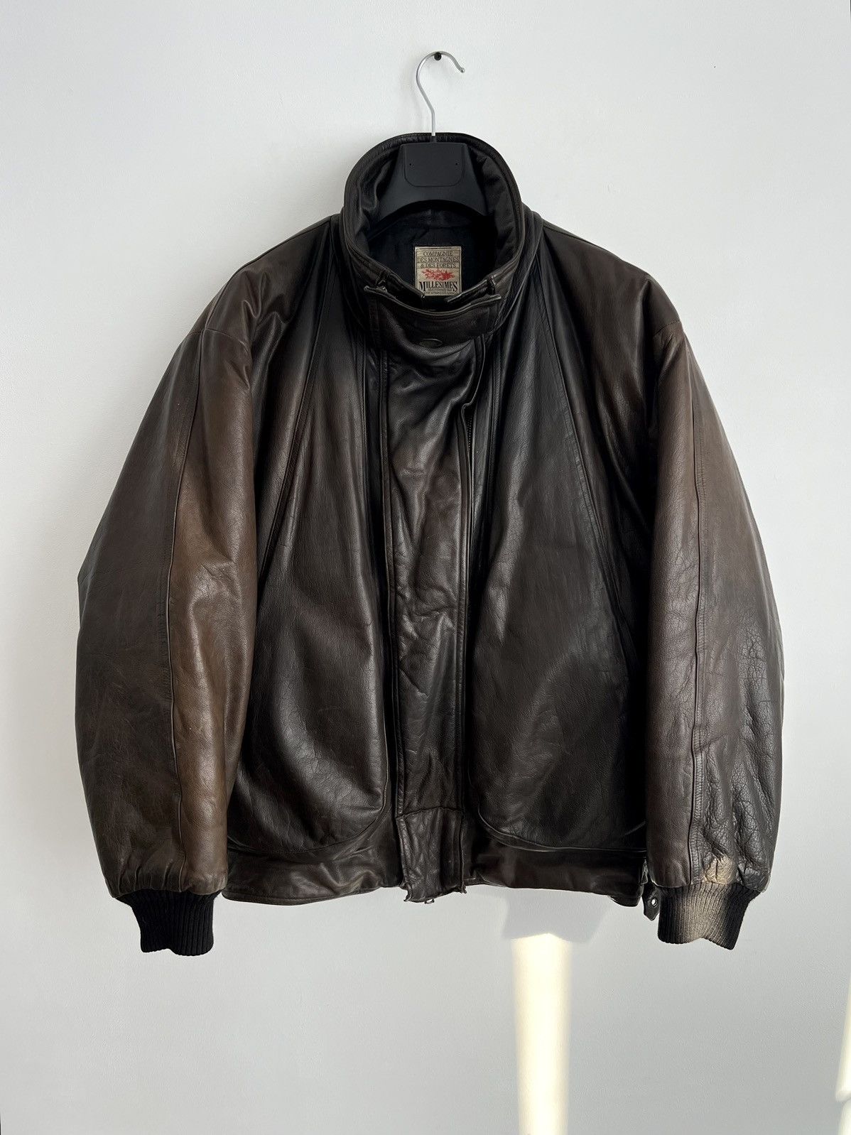 Marithe + Francois Girbaud 🔥1980s Marithe Francois Girbaud Leather Down Aviation Bomber Size US XL / EU 56 / 4 - 1 Thumbnail