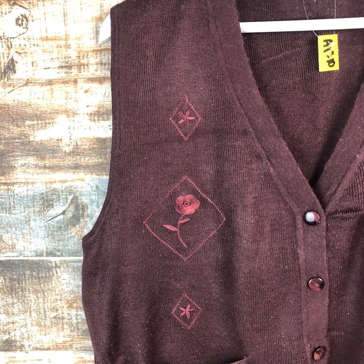 Homespun Knitwear × Japanese Brand Blue Motion Maroon vintage Vest Knitwear #A1310 Size M / US 6-8 / IT 42-44 - 10 Thumbnail