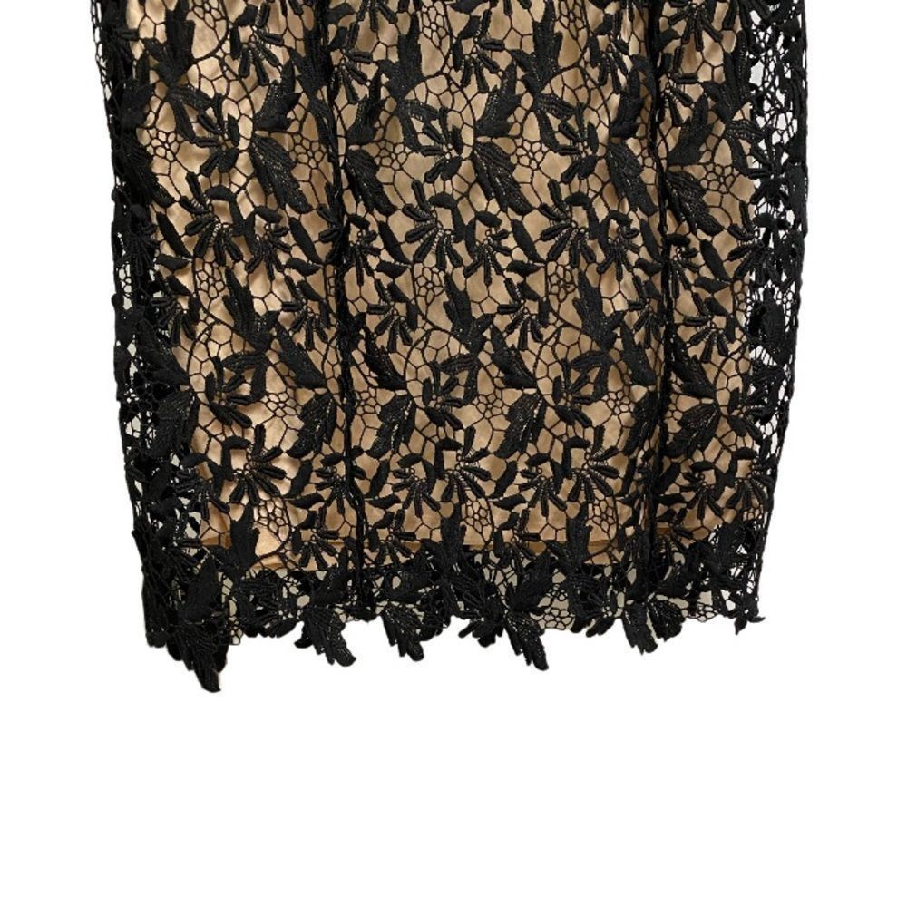 Other NWOT NSR Open Back Lace Overlay Midi Dress Sz M Black Beige Size M / US 6-8 / IT 42-44 - 4 Thumbnail