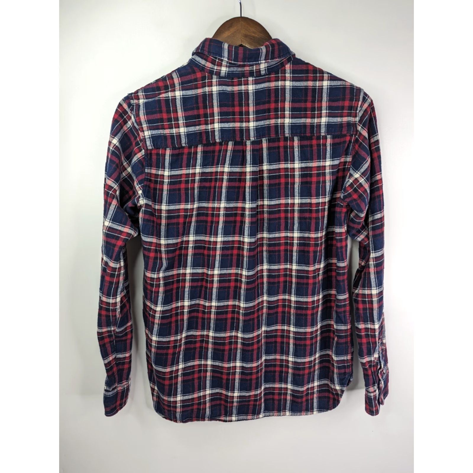 Uniqlo Uniqlo Shirt Women’s Medium Blue Red Plaid Long Sleeve Button Up Flannel Cotton Size M / US 6-8 / IT 42-44 - 4 Thumbnail