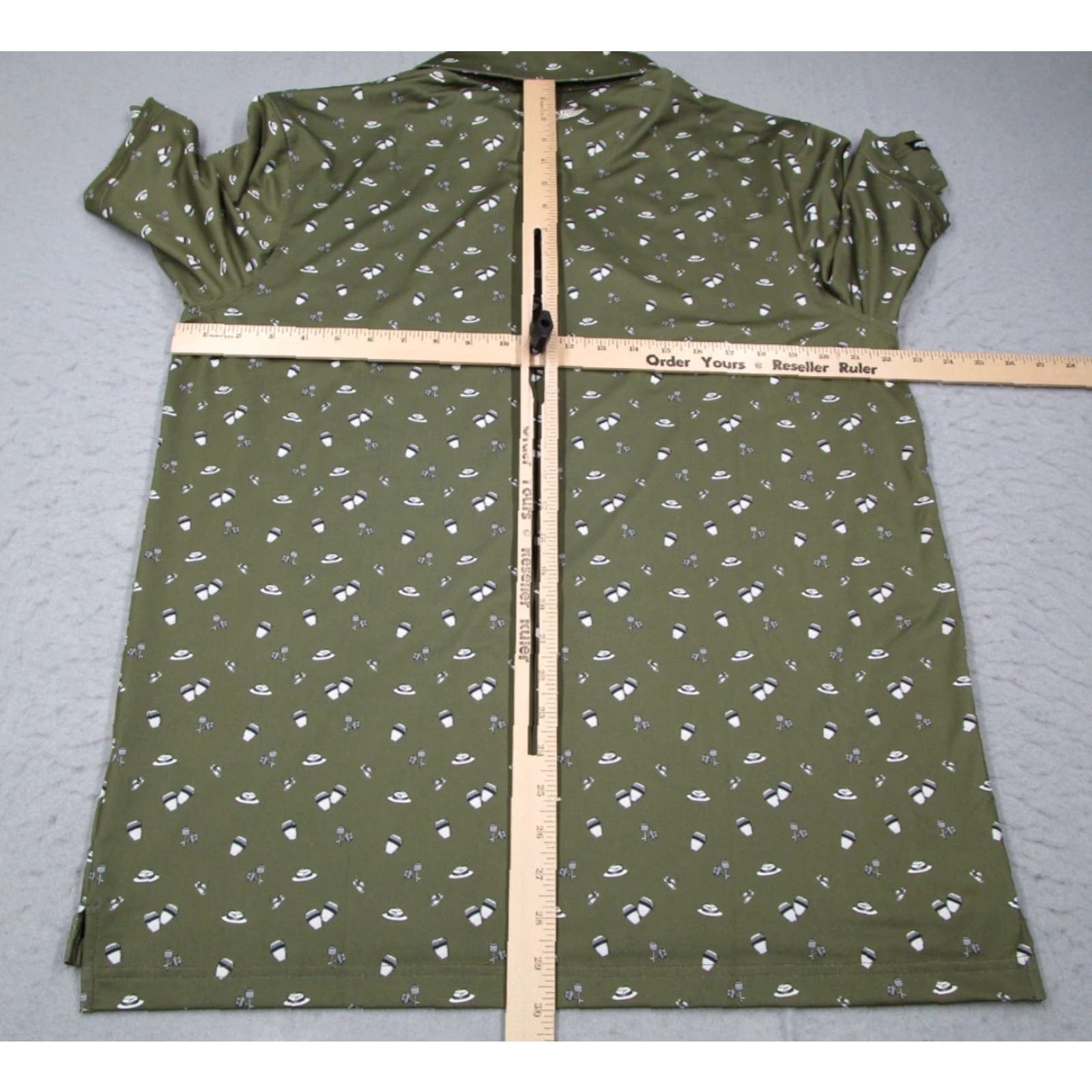 Vintage Straight Down Shirt Mens Large Green Batista Polo Performance Golf AOP Wicking Size US L / EU 52-54 / 3 - 7 Thumbnail