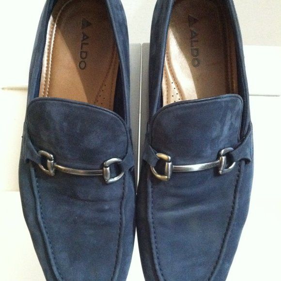 Aldo ALDO MENS BLUE LEATHER SUEDE SLIP-ON DRESS SHOES SIZE: 11M Size US 11 / EU 44 - 2 Thumbnail