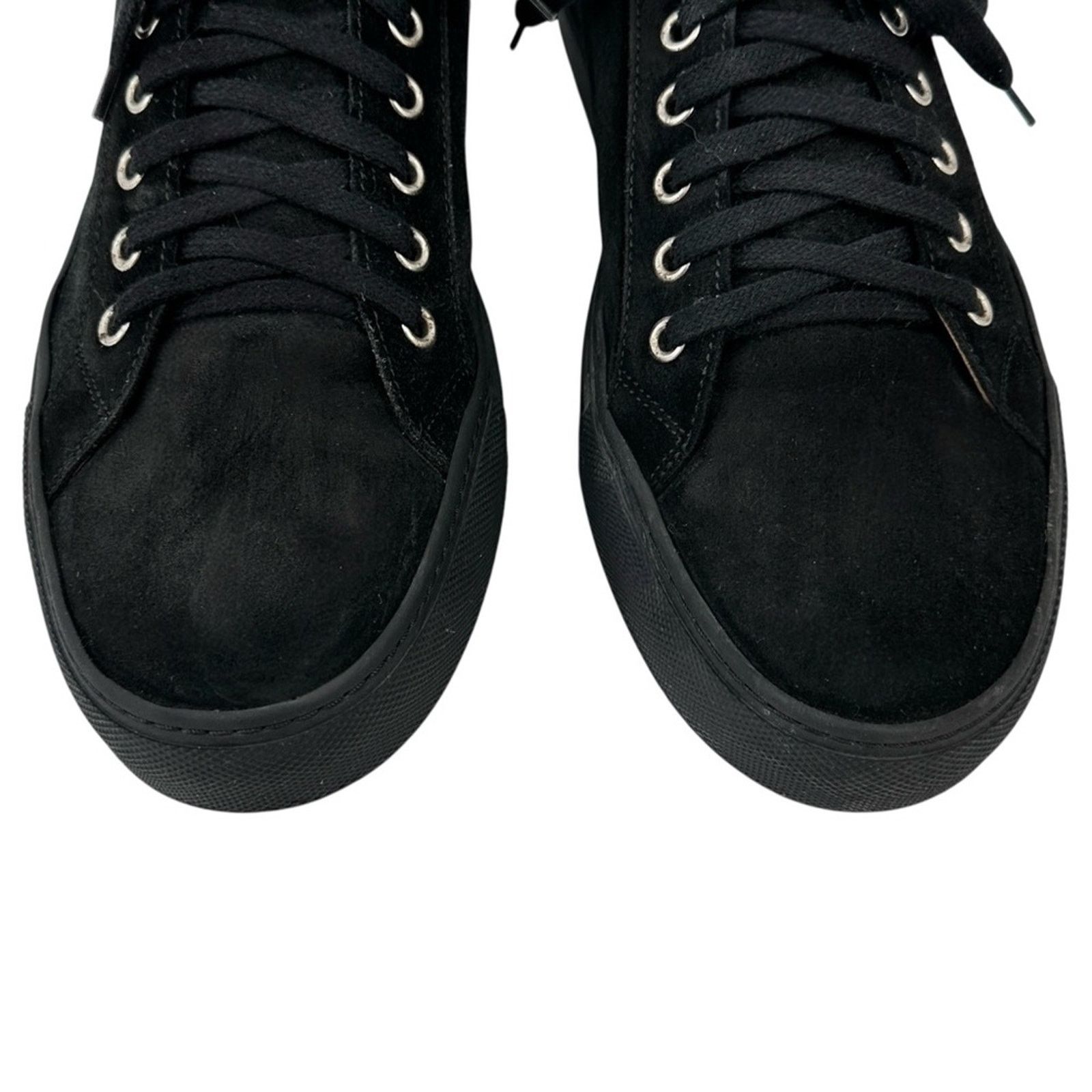 Ralph Lauren Black Suede Leather Lowtop Laceup Sneakers Shoes Size US 11 / EU 44 - 5 Thumbnail