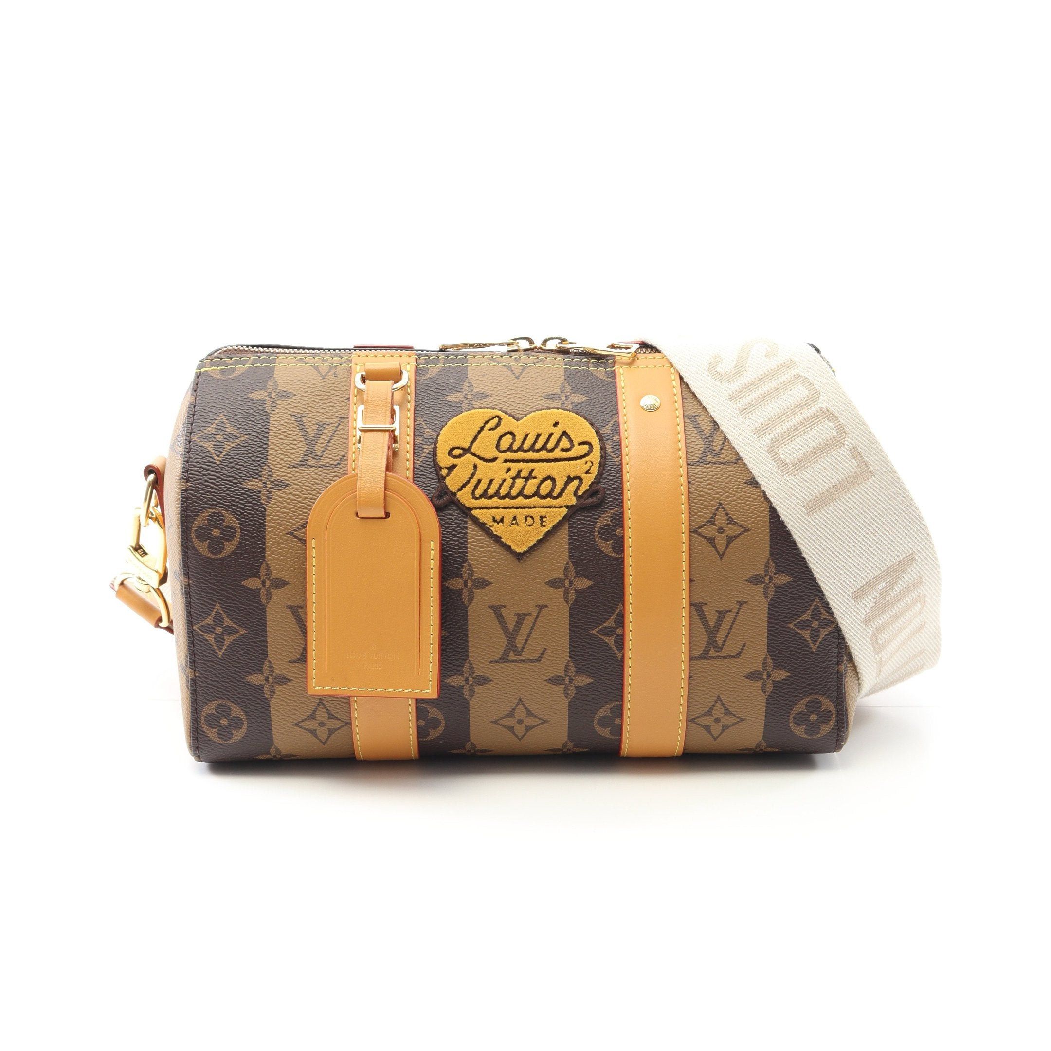 Louis Vuitton Louis Vuitton Louis Vuitton * Nigo City Keepall Monogram Stripe Lv Squared Shoulder Bag Leather Brown Light Size ONE SIZE - 1 Thumbnail