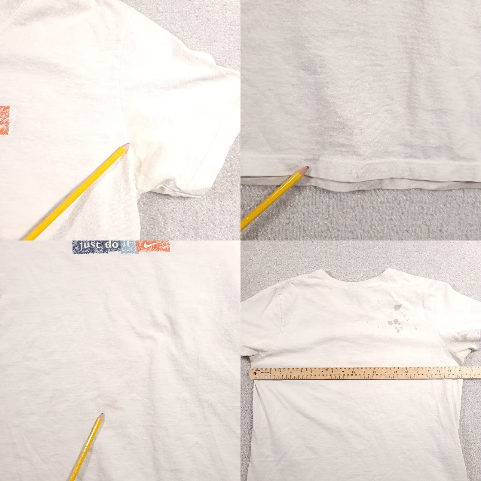 Nike Nike V-Neck Shirt L White USA Made Graphic Spell-Out Vtg 90s Grunge Streetwear Mens Size US L / EU 52-54 / 3 - 8 Thumbnail