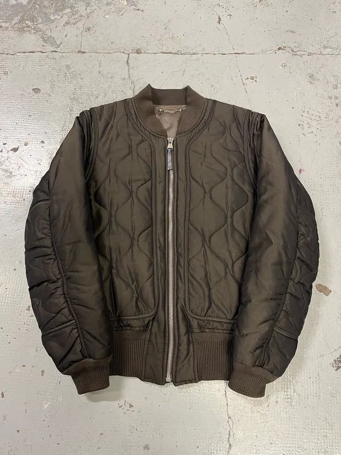 Louis Vuitton Louis Vuitton Taupe Silk Quilted Bomber Jacket by Kim Jones Size US S / EU 44-46 / 1 - 4 Thumbnail