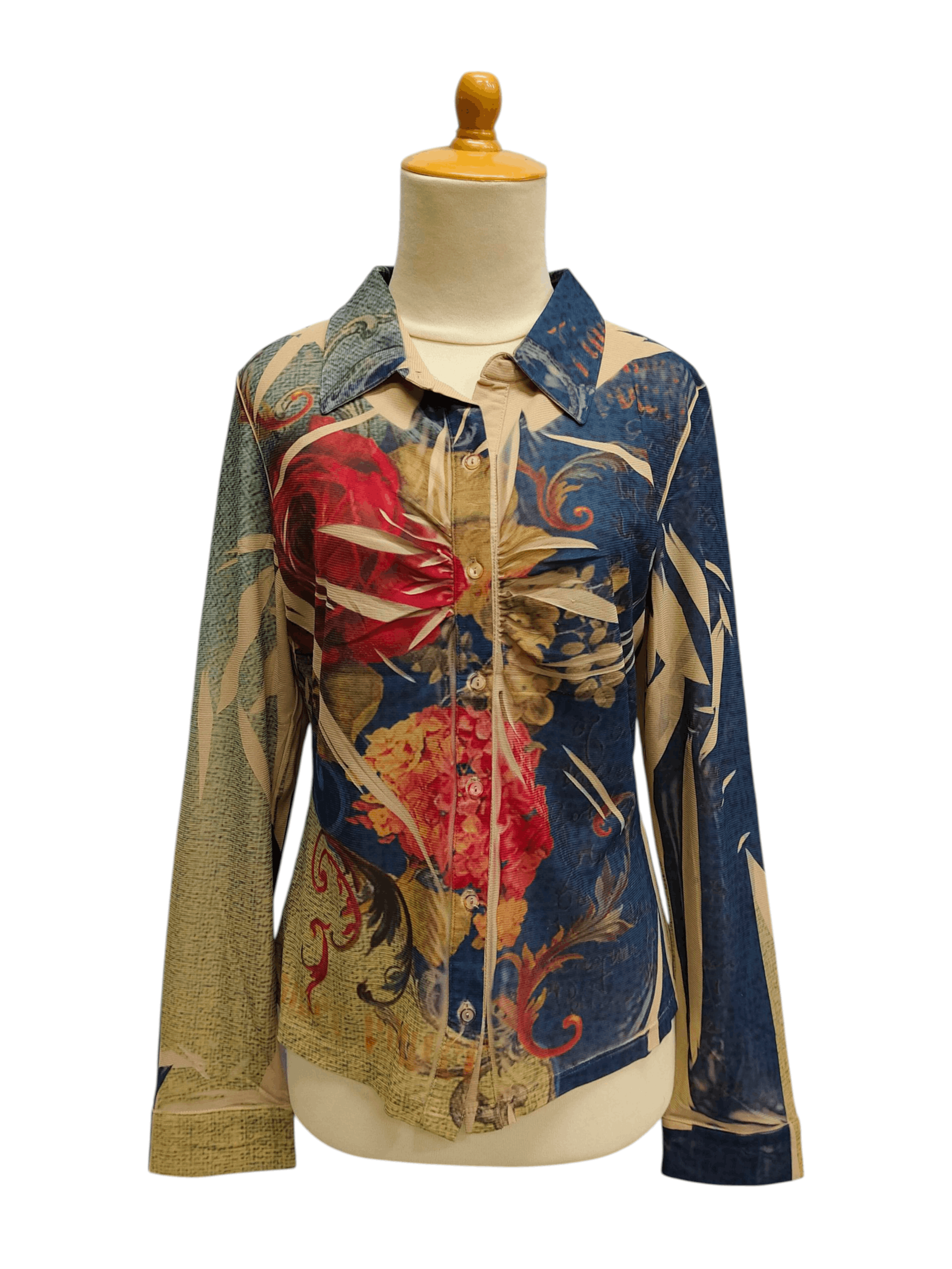 Arts & Science 💥 Vtg Ivy Florals Art Graphic Print Long Shirt Size L / US 10 / IT 46 - 1 Thumbnail