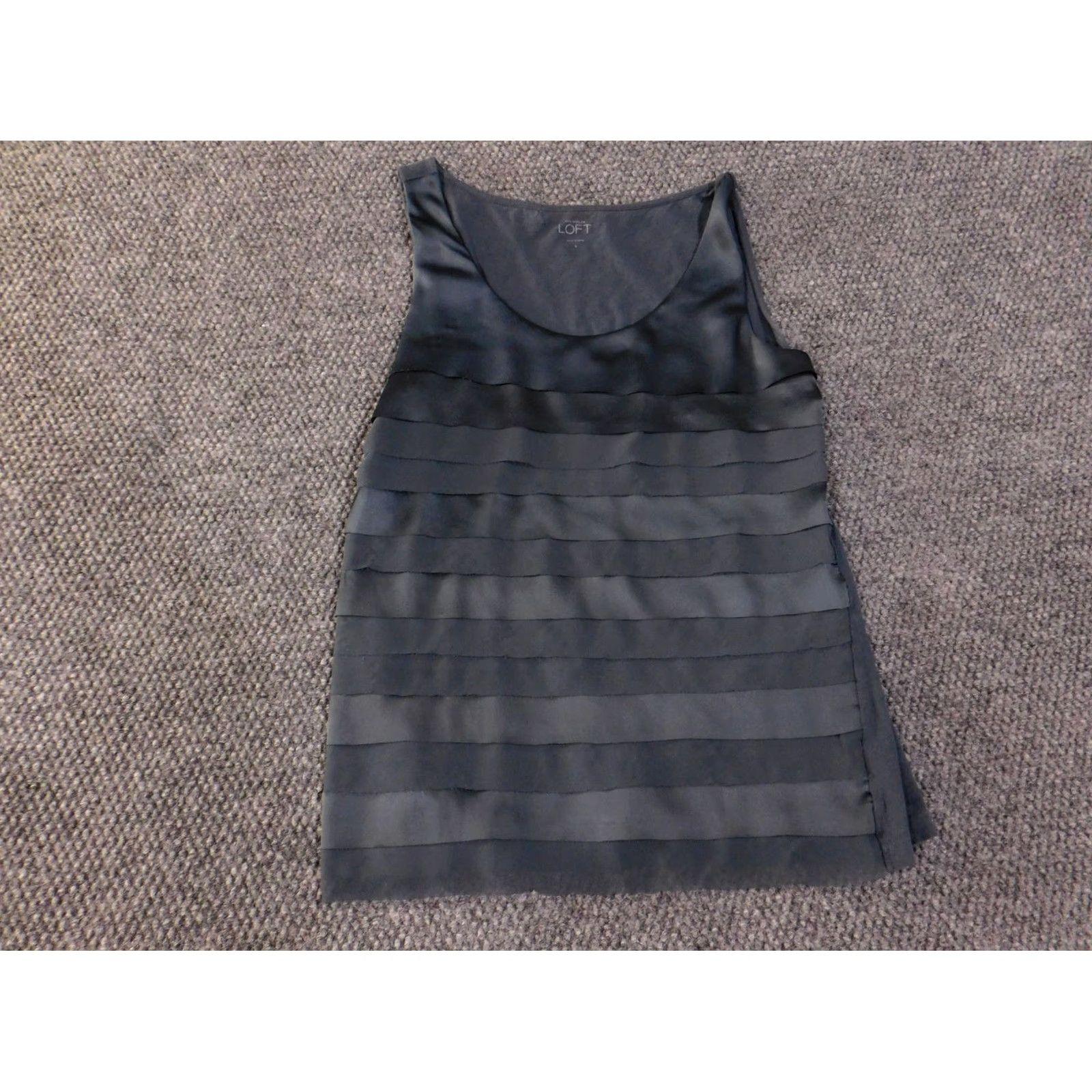 Ann Taylor Loft Ann Taylor Loft Blouse Womens Small Blue Tiered Sleeveless Ruffle Casual Cotton Rayon Floral Size S / US 4 / IT 40 - 2 Thumbnail