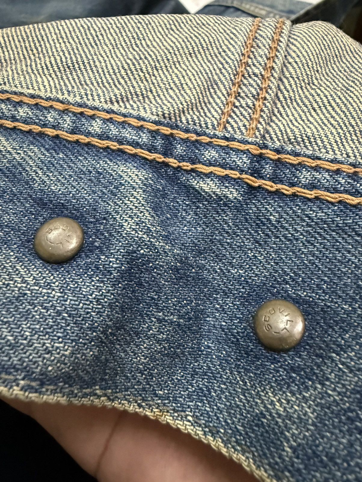 Edwin Vintage 80s Edwin Distressed Denim Trucker Jacket Jeans Size US S / EU 44-46 / 1 - 13 Thumbnail