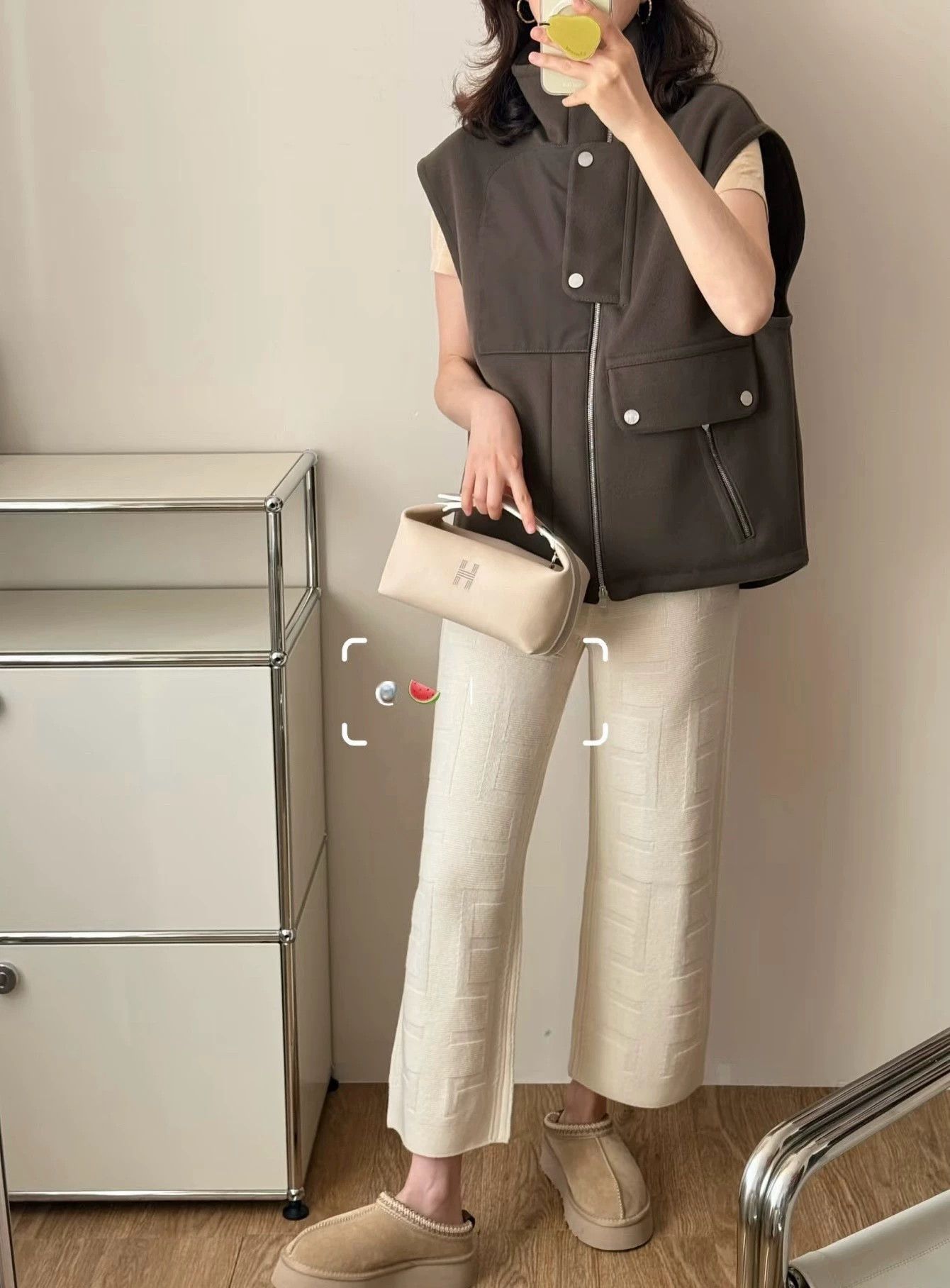 Hermes Hermes white H all over print wool straight leg pants 34 Size 25" / US 0 / IT 36 - 8 Thumbnail