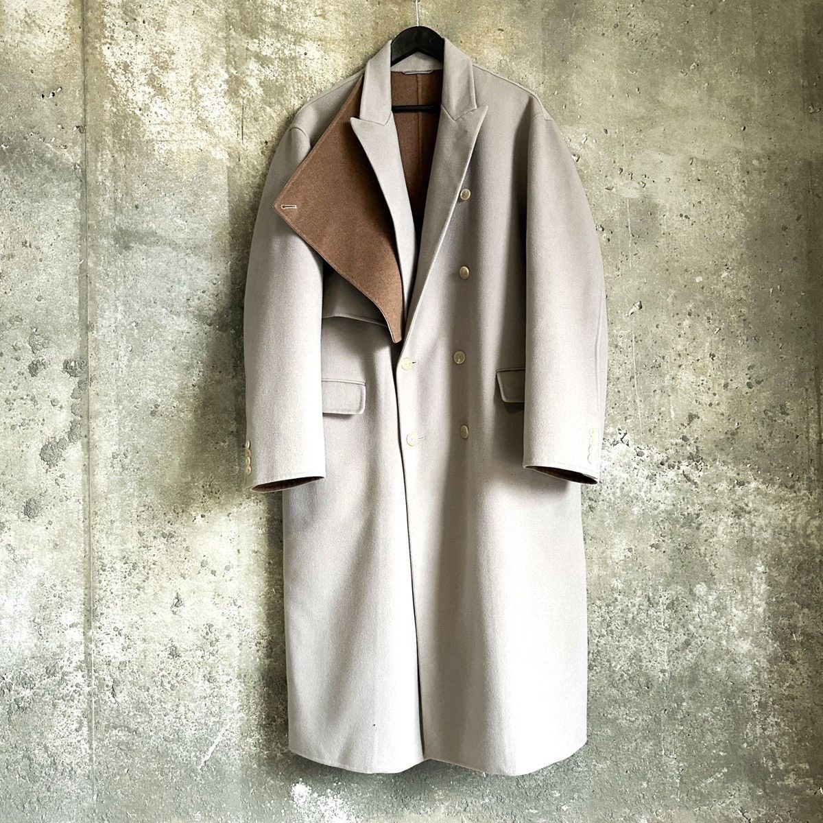 RUNWAY FW19 Cashmere Double Breasted Asymmetrical Flap Coat