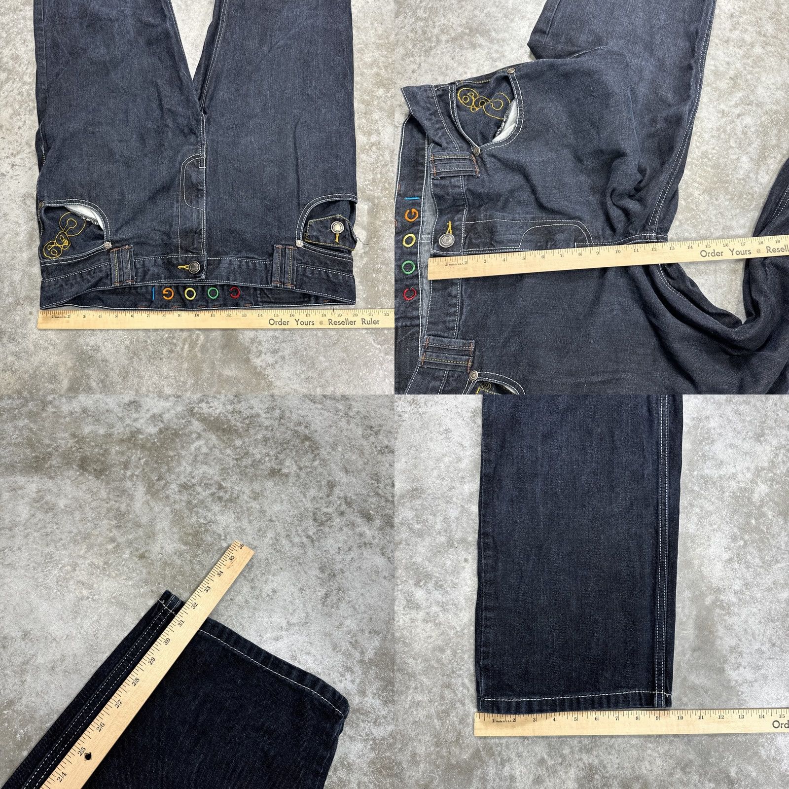 Coogi Vintage COOGI jeans Mens 40 X 32 Y2K Baggy Wide Leg Embroidered Hip Hop Skater Jeans Mens 40x32 Blue Size US 40 / EU 56 - 9 Thumbnail