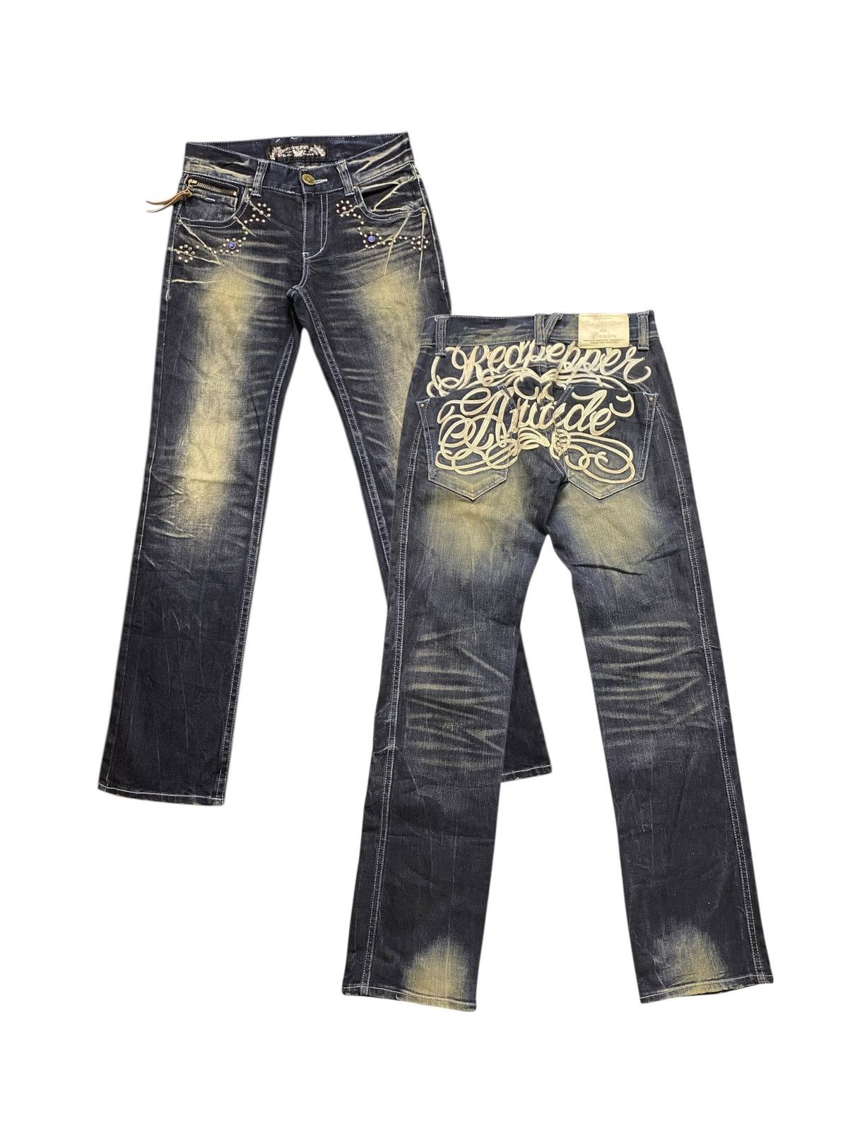 If Six Was Nine Red Pepper Attitude Studded Jeans Size US 29 - 1 Thumbnail