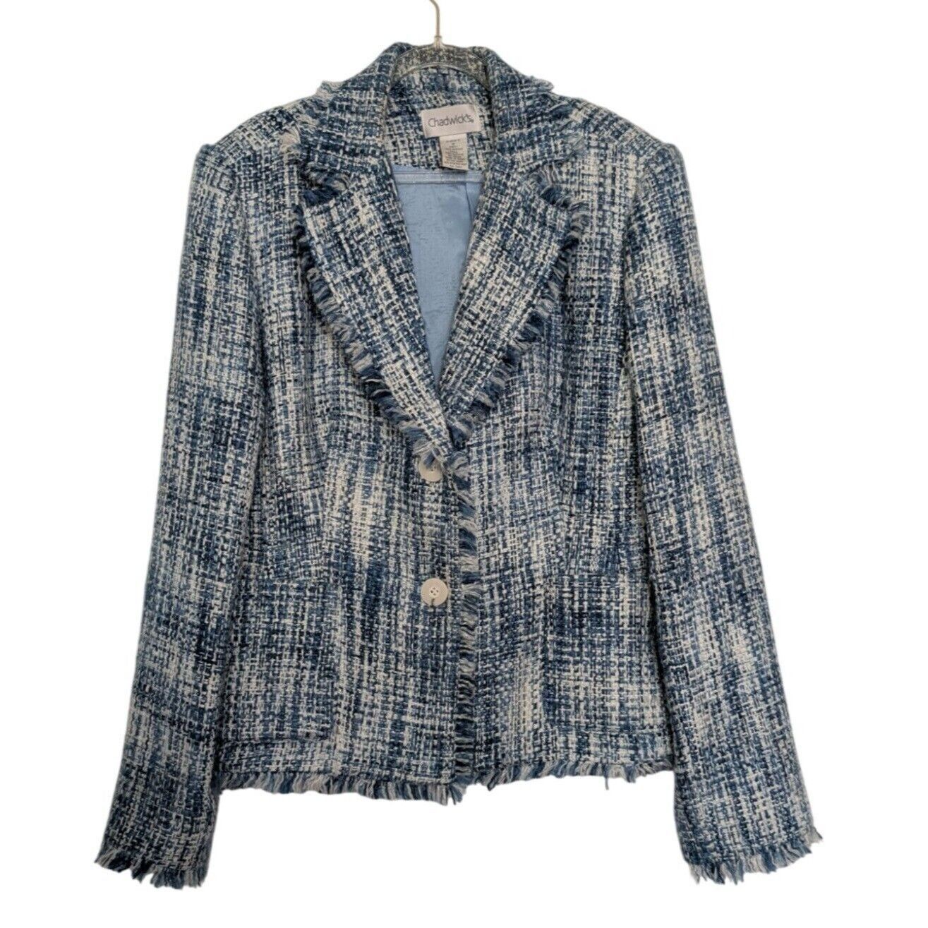 Designer Vintage Chadwicks Frayed Tweed Blazer Womens Size 14 Large Size L / US 10 / IT 46 - 1 Thumbnail