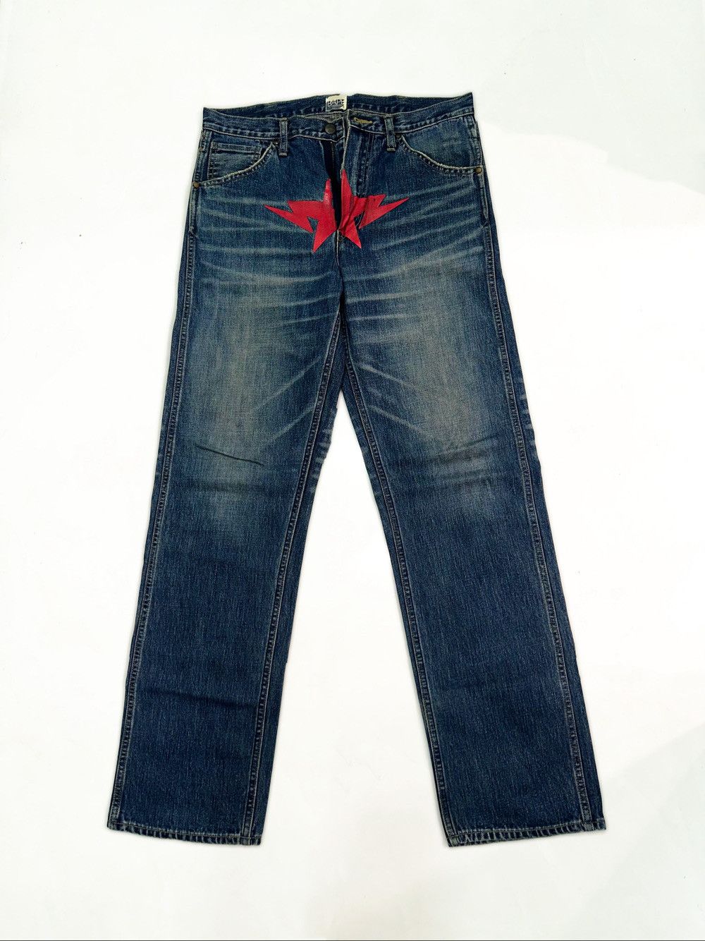 Bape A Bathing Ape Lightning Star Denim Jeans Size M Size US 32 / EU 48 - 1 Thumbnail
