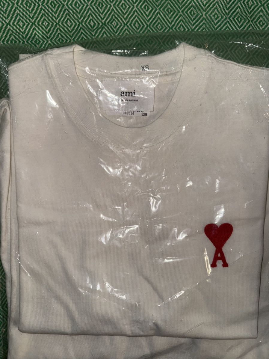 AMI AMI PARIS “De Coeur” embroidered cotton-jersey Tee! UNISEX! Size US XS / EU 42 / 0 - 3 Thumbnail