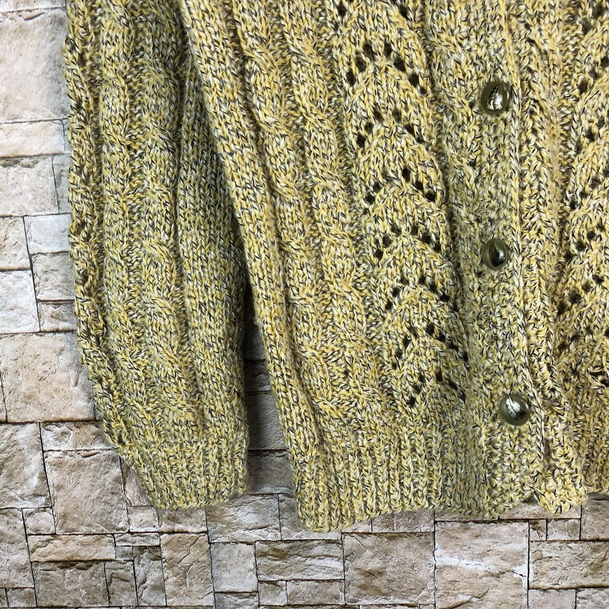 Homespun Knitwear × Japanese Brand Japan Yellow crochet Knitwear vintage #A1067 Size S / US 4 / IT 40 - 7 Thumbnail
