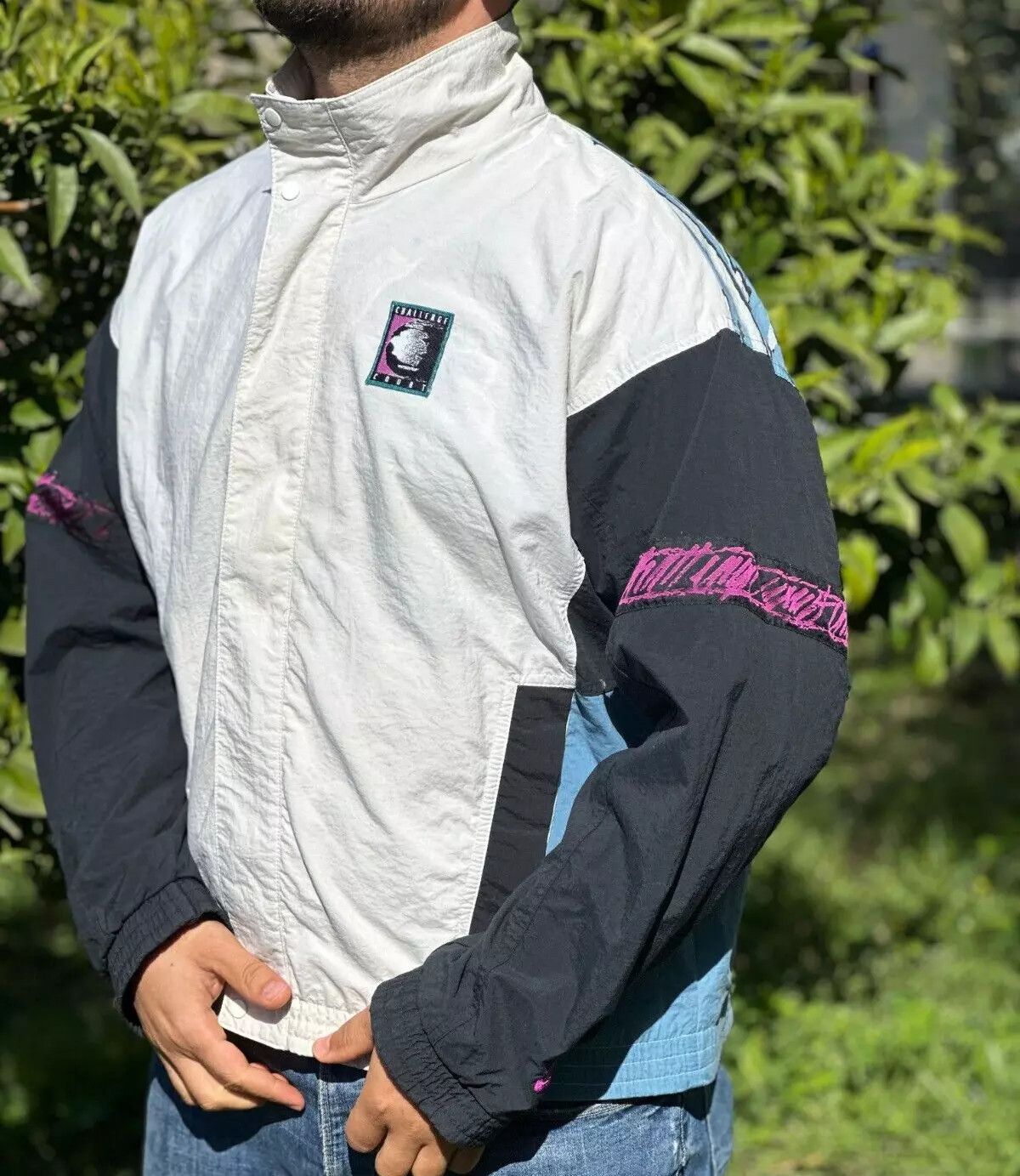 Nike Archive 90's Nike Challenge Court Windbreaker Size L Swoosh Size US L / EU 52-54 / 3 - 3 Thumbnail