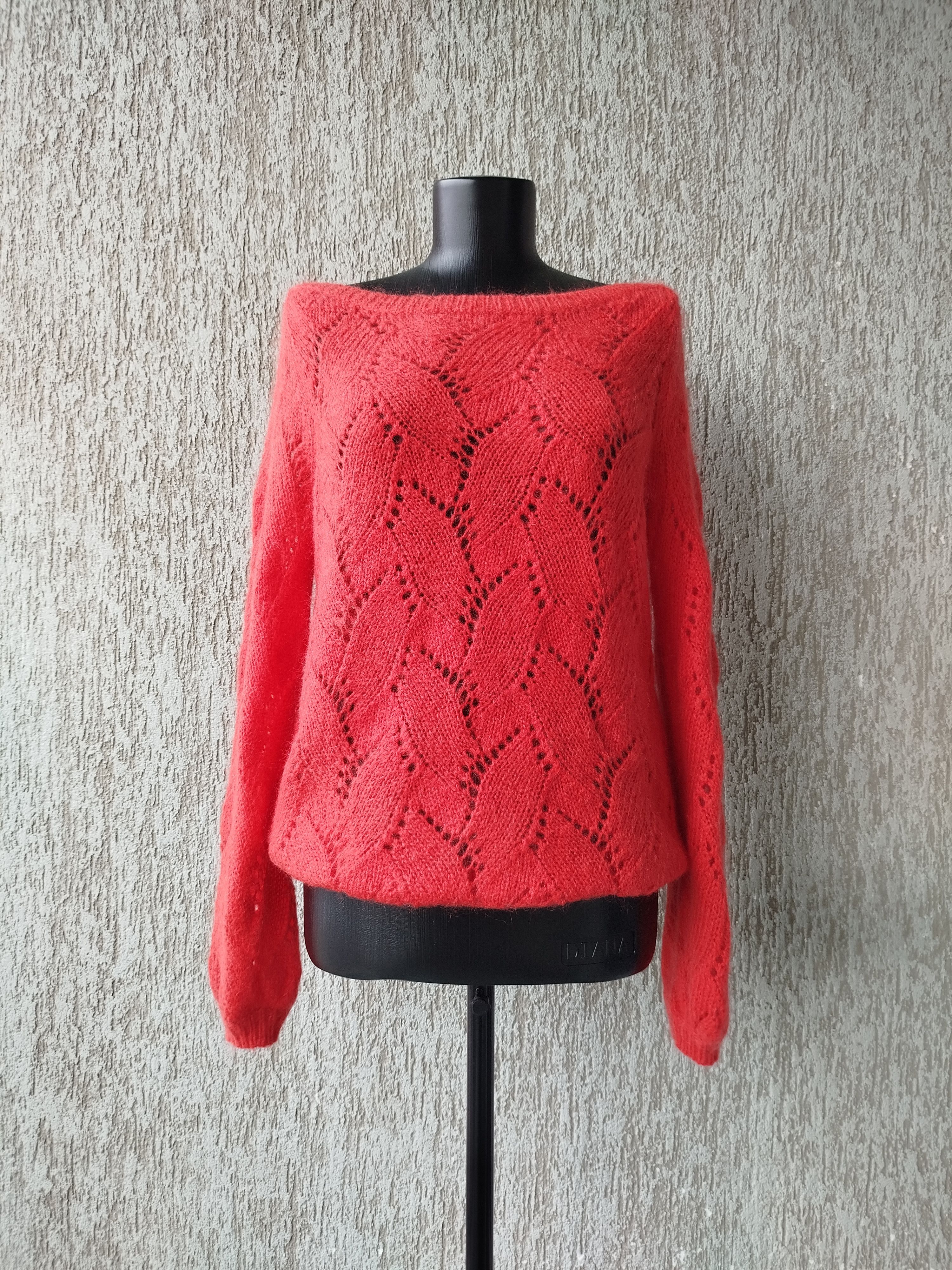 Sezane Sweater Jumper Coral Lace Knit Mohair Merino Size S Size S / US 4 / IT 40 - 2 Thumbnail