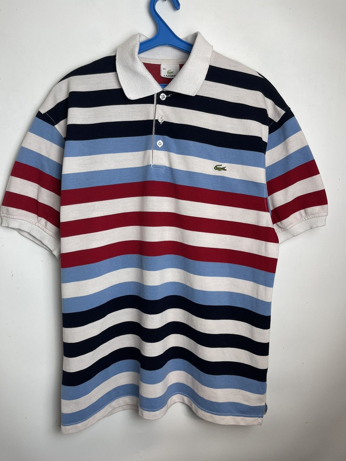 Lacoste × Vintage Vintage Lacoste Croc Logo Applique Beige Polo Shirt 90s Size US XL / EU 56 / 4 - 1 Thumbnail