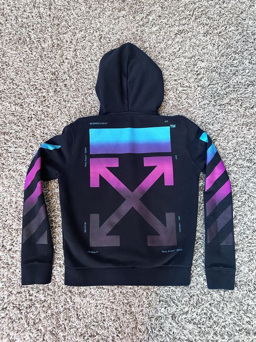 Off white gradient zip cheap up hoodie