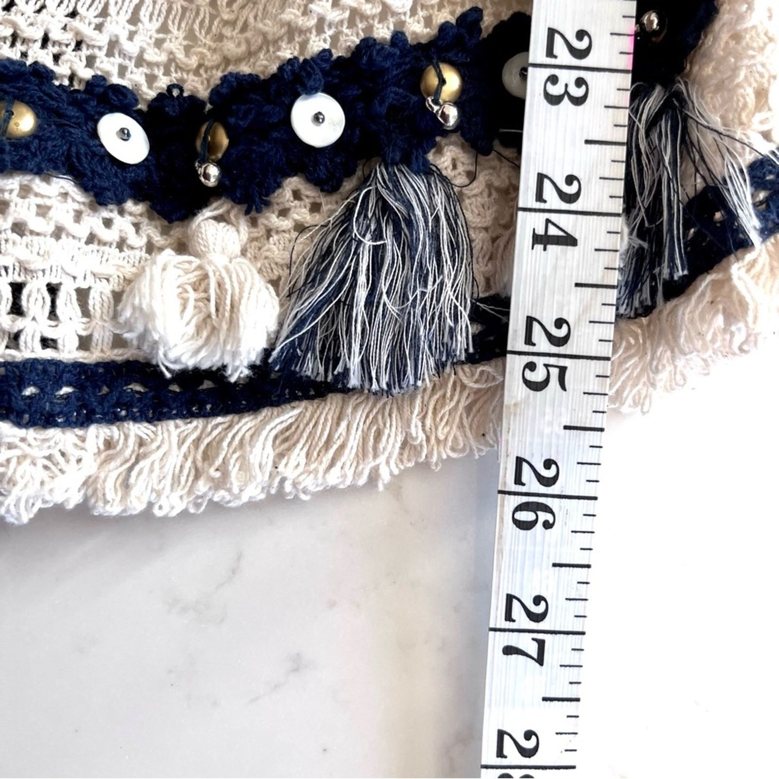 Zara ZARA Tassel Boho Trimmed Tribal Print Cardigan Poncho Size M / US 6-8 / IT 42-44 - 11 Thumbnail
