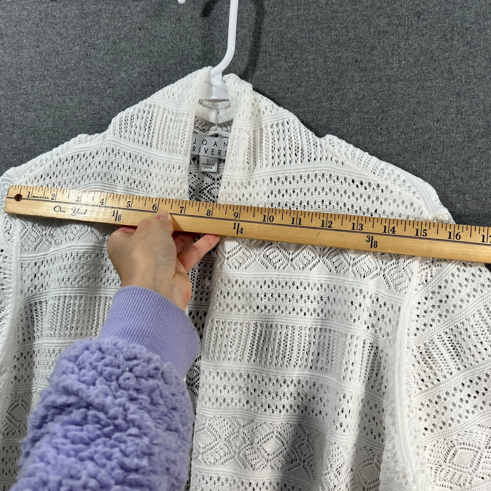 Other Joan Rivers Women's Cardigan Crochet Stripe Open Front Size L / US 10 / IT 46 - 9 Thumbnail
