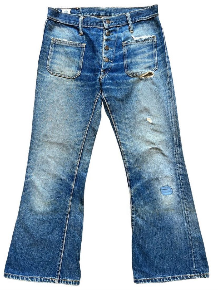 Vintage Cone Deestone Denim Flare Boot Cut Bush Pants Denim 30x29 Size 30" / US 8 / IT 44 - 2 Thumbnail