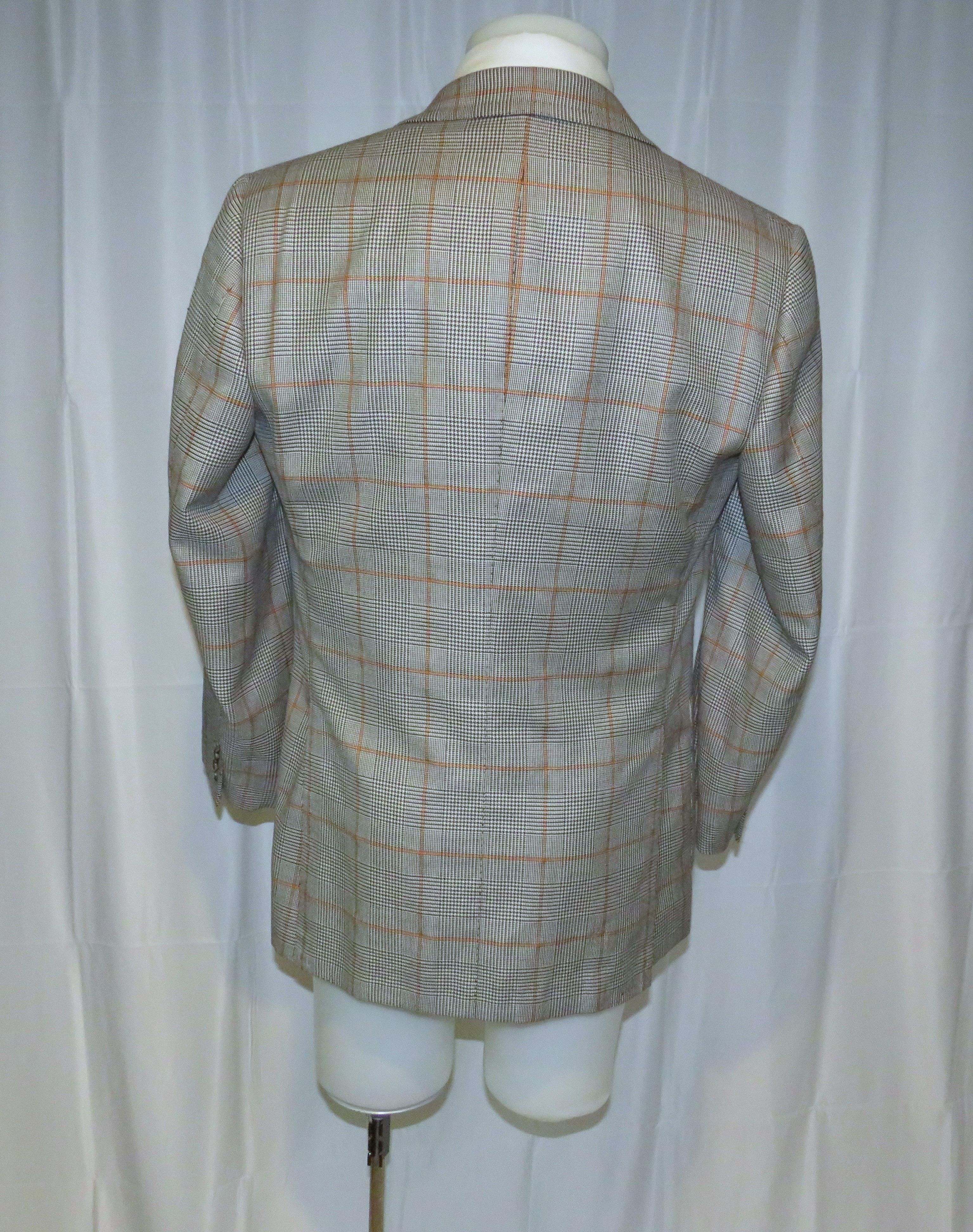 Cesare Attolini GUK Gray Plaid Super 140 Current Two Button Sport Coat 42 Size 42R - 11 Thumbnail