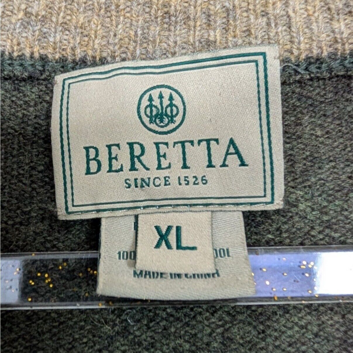 Beretta Beretta Lambswool 1/4 Zip Sweater Mens Size XL Dark Green Size XL / US 12-14 / IT 48-50 - 6 Thumbnail