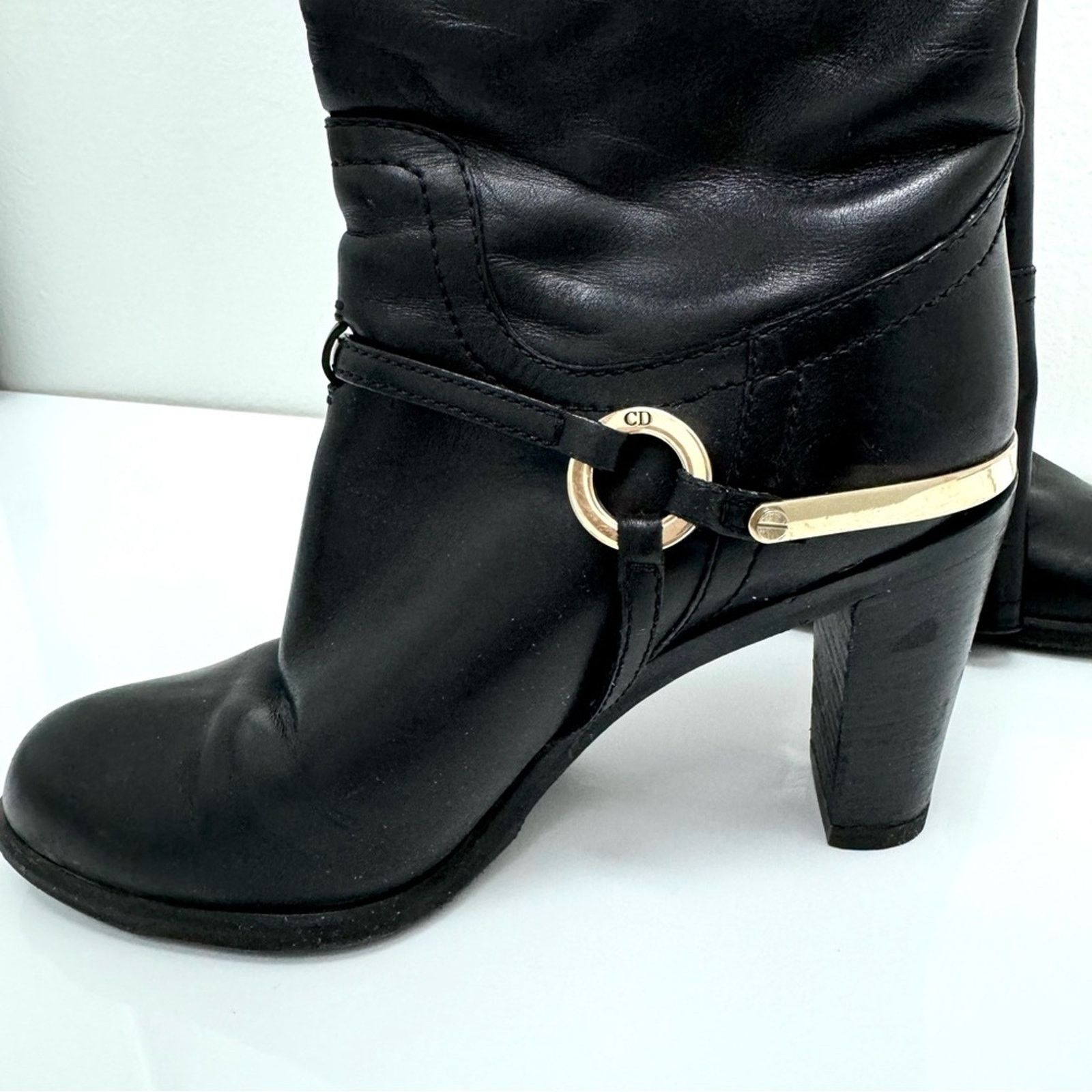 Dior Christian Dior Black Leather Boots, size 37 Size US 7 / IT 37 - 4 Thumbnail