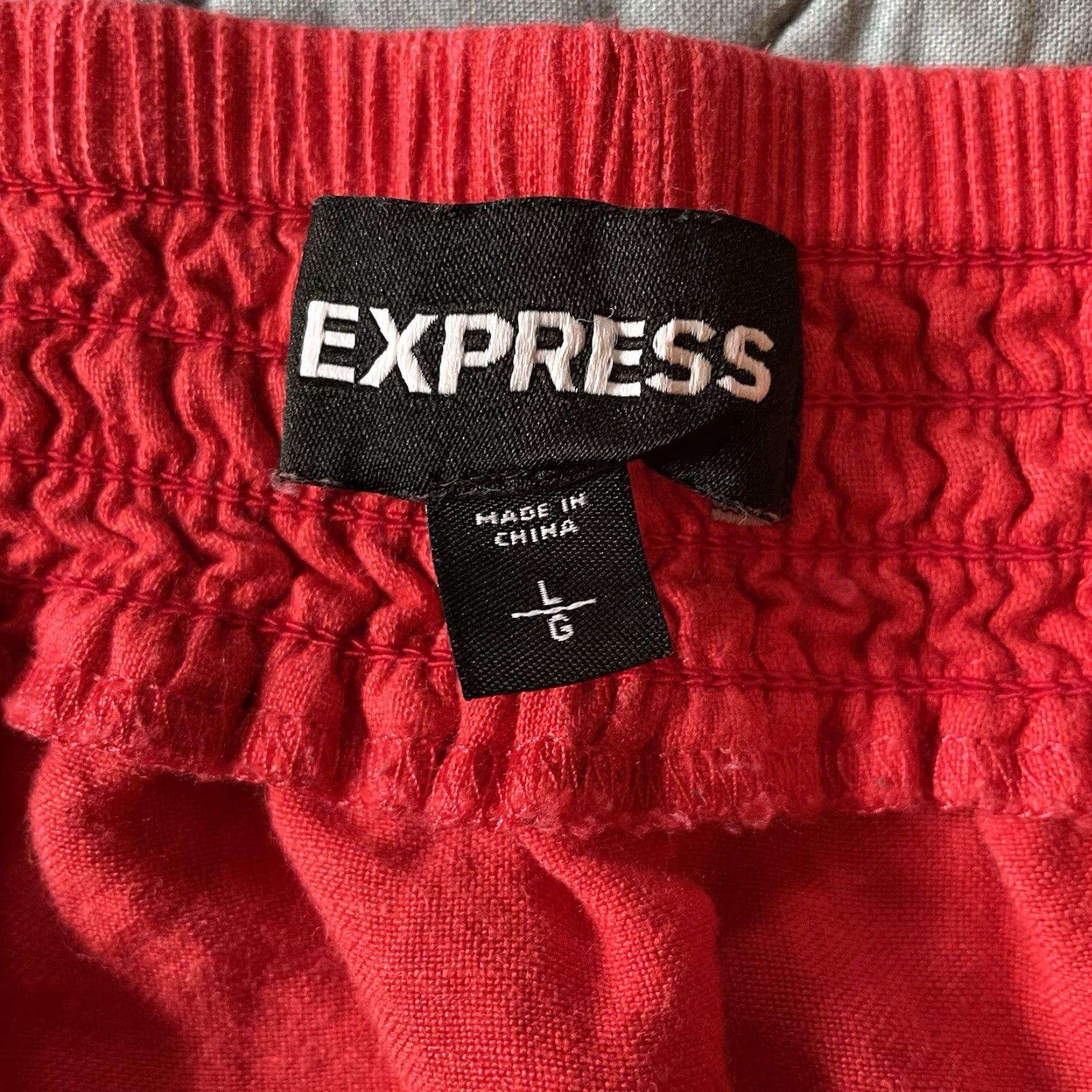 Express VINTAGE Express Skirt Midi Long Red Button Down L Women’s Regular Lipstick Red 90s Y2K Bohemian Grunge Festival Retro Size 36" / US 14 / IT 50 - 5 Thumbnail