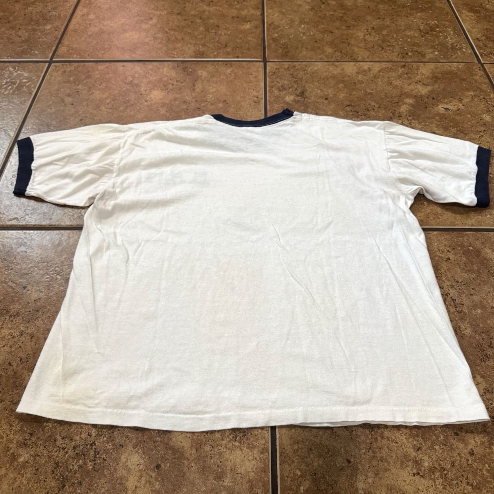 Vintage Vintage Russell 60s Ringer T Shirt Fraternity Print 1960s University White Unisex L Short Sleeve Graphic Tee Mens Womens Boys Girls Size US L / EU 52-54 / 3 - 3 Thumbnail