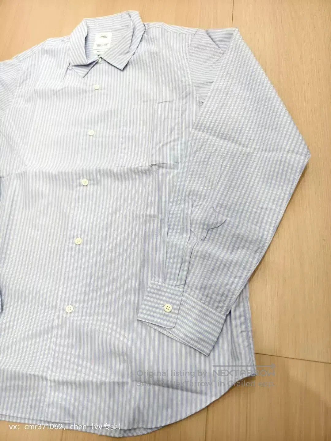 Visvim Blue Striped Long-Sleeve Button-Up Shirt. Size US L / EU 52-54 / 3 - 4 Thumbnail