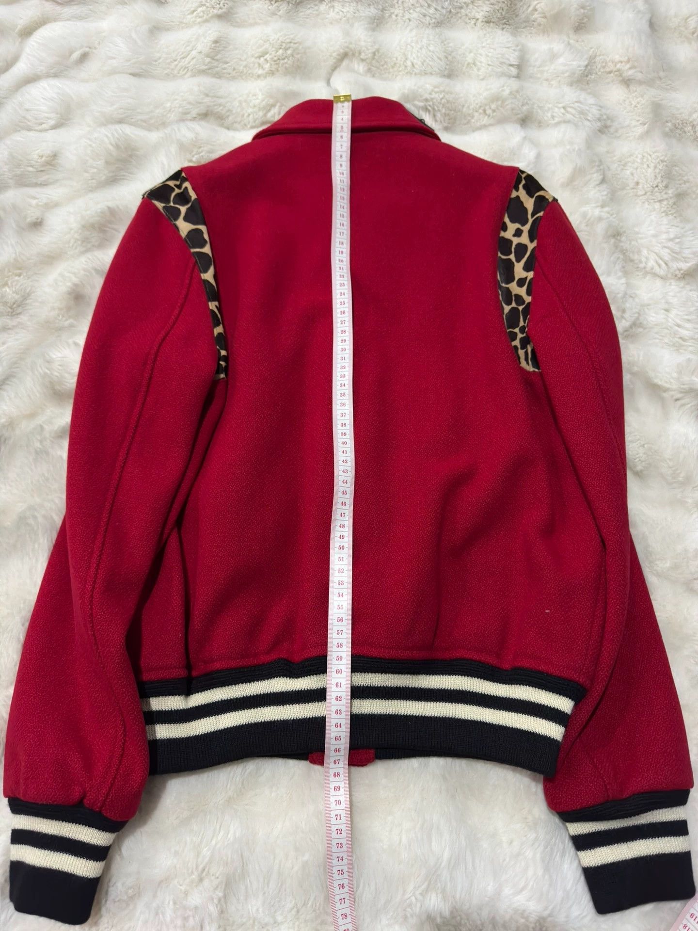 Saint Laurent Paris Saint Laurent (YSL) 2014 red leopard print baseball jacket Size XS / US 0-2 / IT 36-38 - 3 Thumbnail