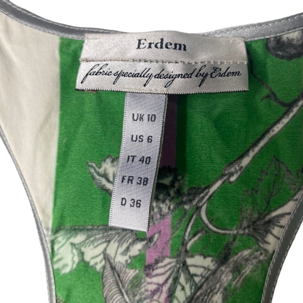 Erdem Erdem Silk Tank Top Women’s Size 6 Green White Floral Print Size M / US 6-8 / IT 42-44 - 3 Thumbnail