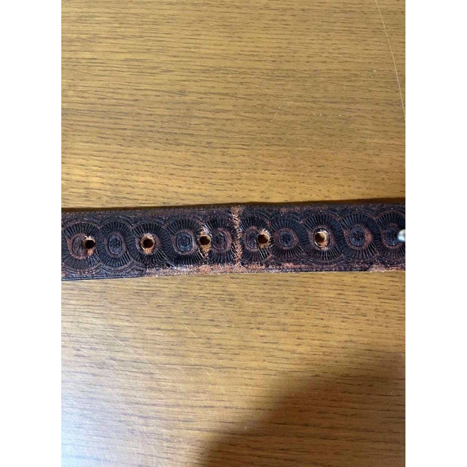 Ralph Lauren RRL RALPH LAUREN STUDDED LEATHER BELT VINTAGE STYLE BLUE GEMS MEN SIZE 30 USED Size 30 - 5 Thumbnail