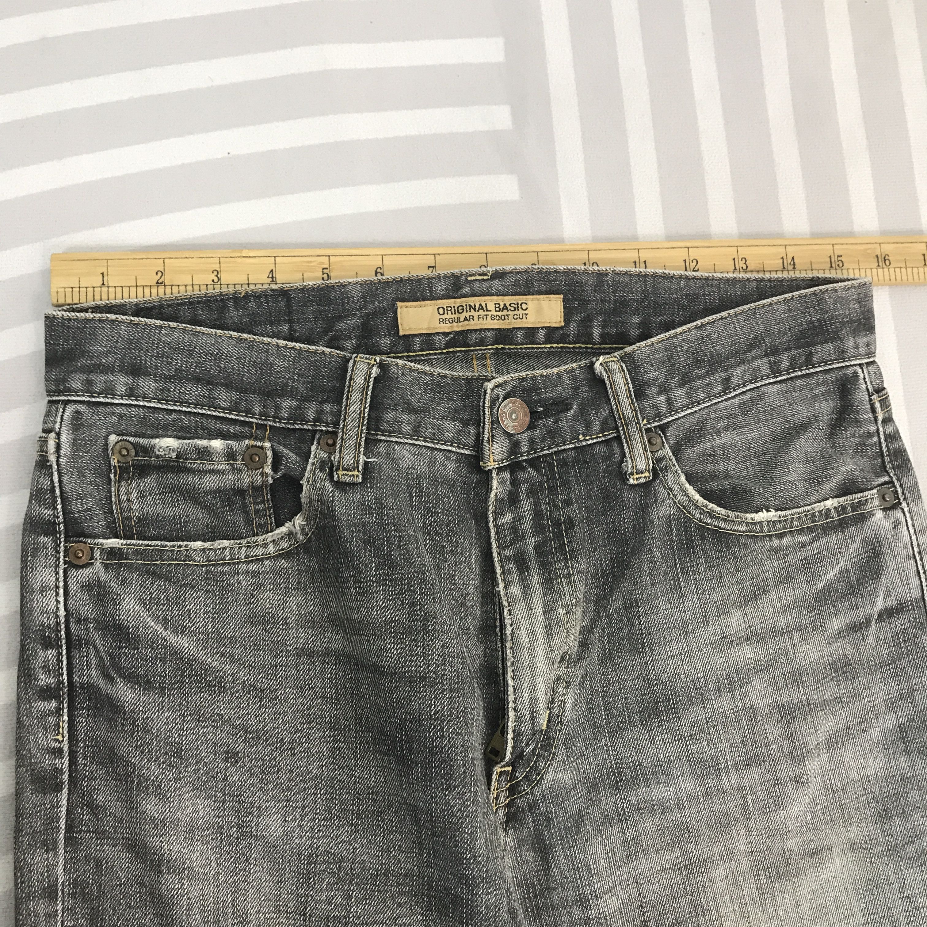 Japanese Brand Flare Japanese Uniqlo Distressed Denim black pants K54B11 Size US 30 / EU 46 - 8 Thumbnail