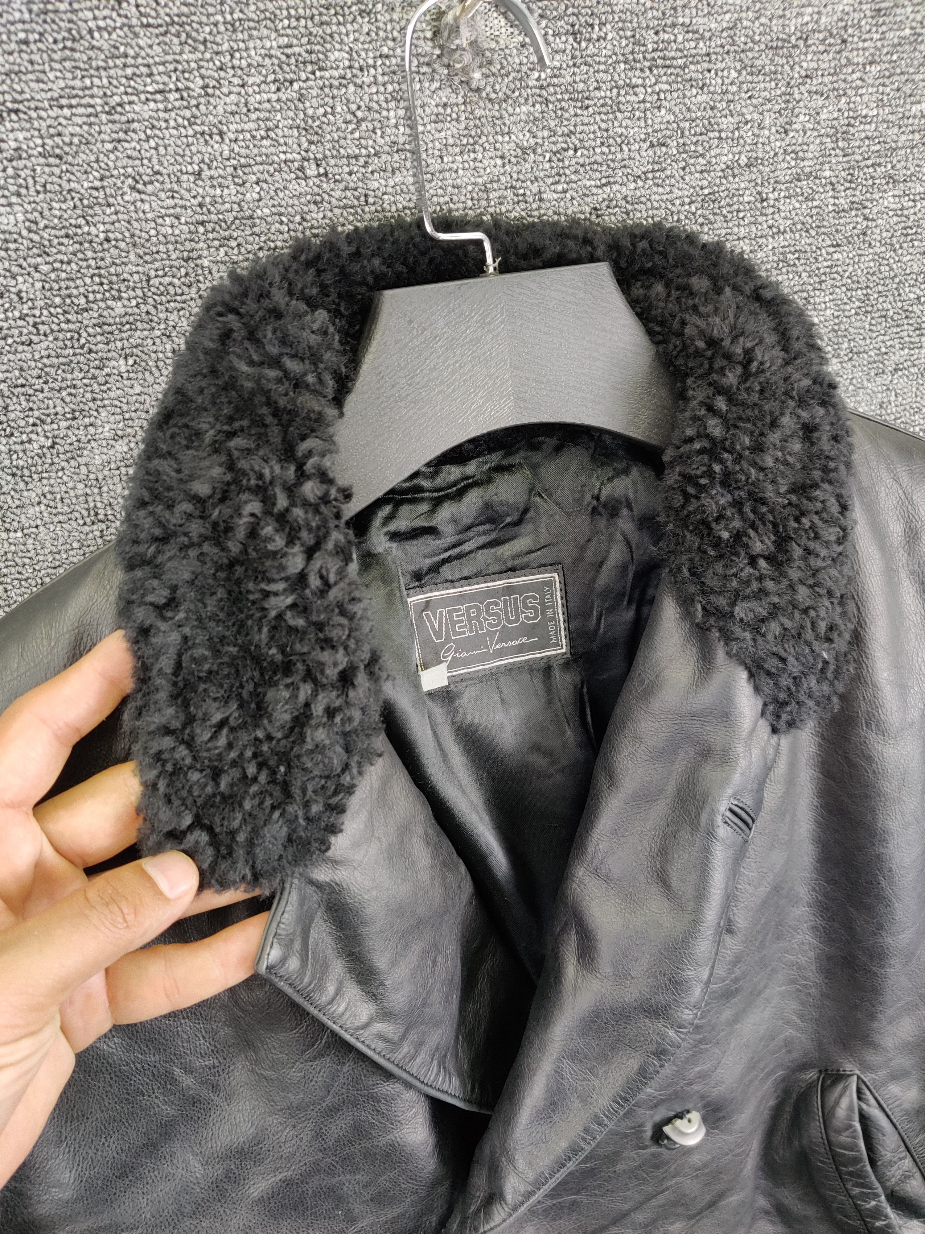 Versus Versace Vintage Versus Versace Double Burton Leather Fur Jacket Size US L / EU 52-54 / 3 - 7 Thumbnail