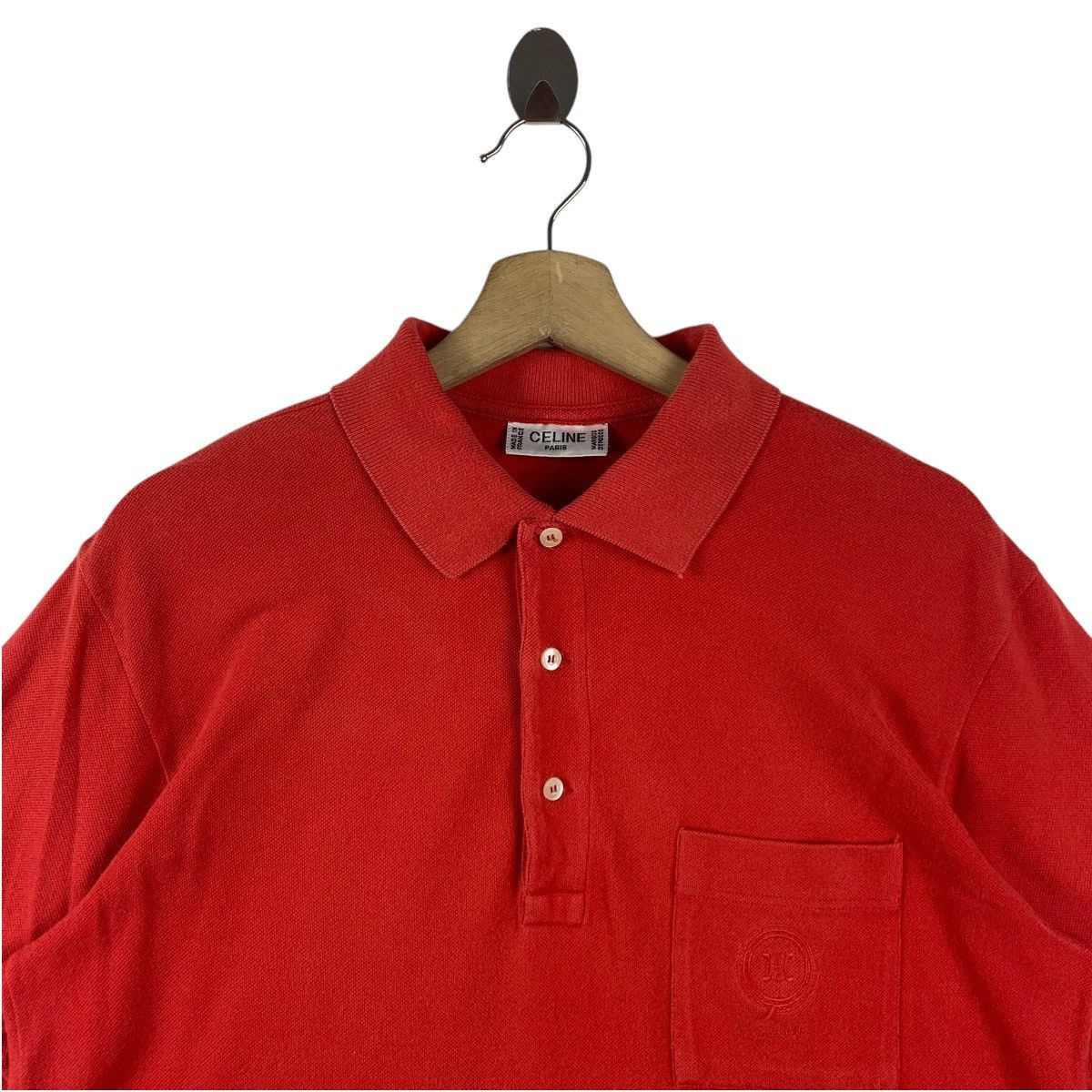 Celine × Vintage Vintage CELINE pocket polo tee Size US M / EU 48-50 / 2 - 2 Thumbnail