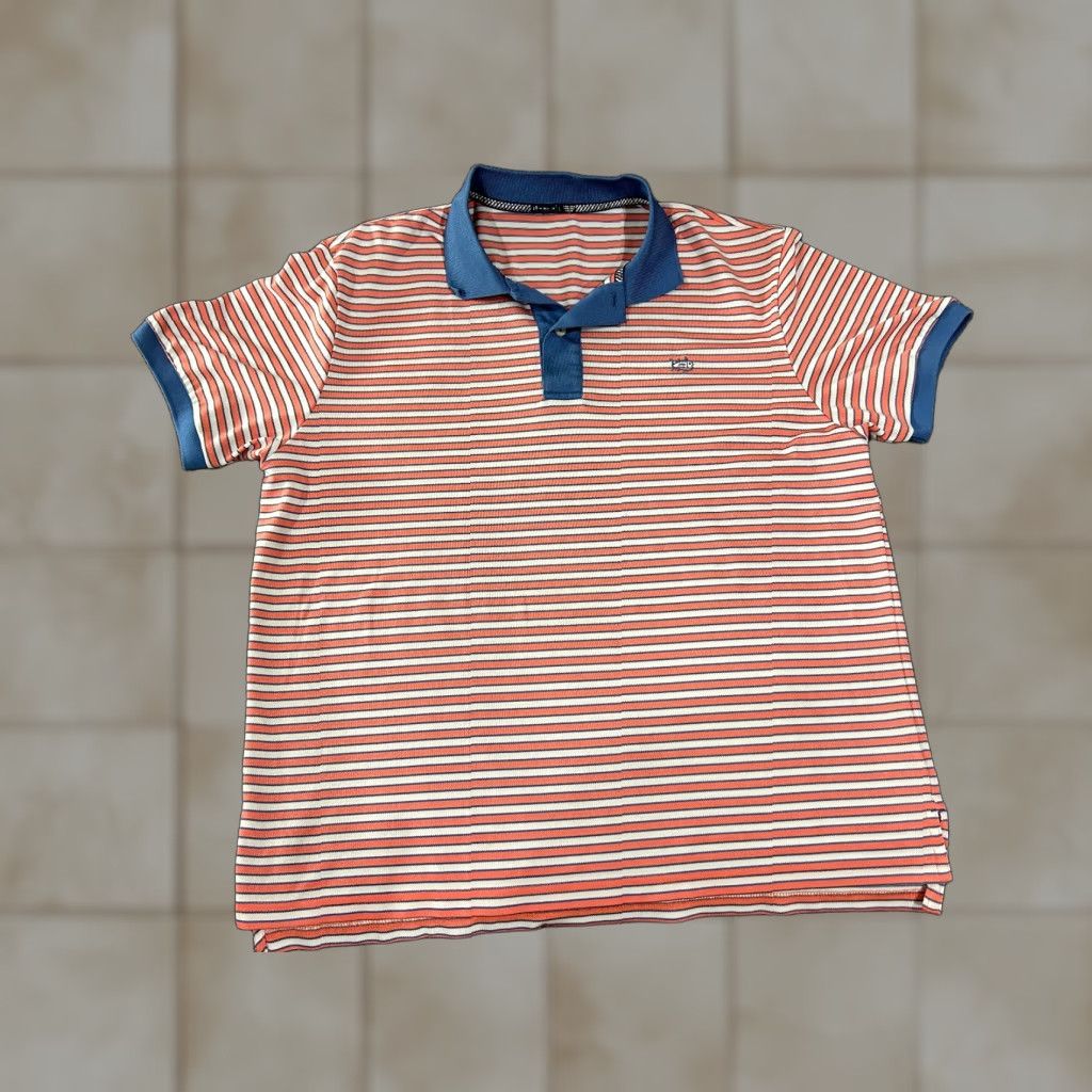 Southern Tide Southern Tide Polo Shirt Mens L Orange Striped Stretch Performance Golf Preppy Casual Short Sleeve Button Collar Logo Size US L / EU 52-54 / 3 - 1 Thumbnail