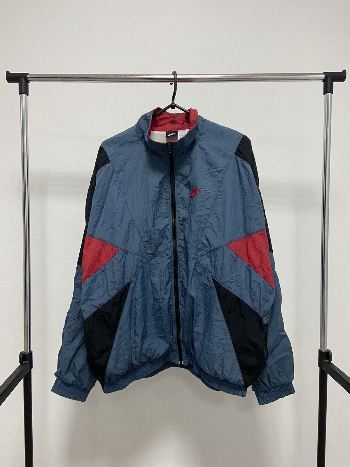 Nike × Vintage Nike Vintage Small Logo Windbreaker Nylon Jacket 90s Size US XL / EU 56 / 4 - 1 Thumbnail