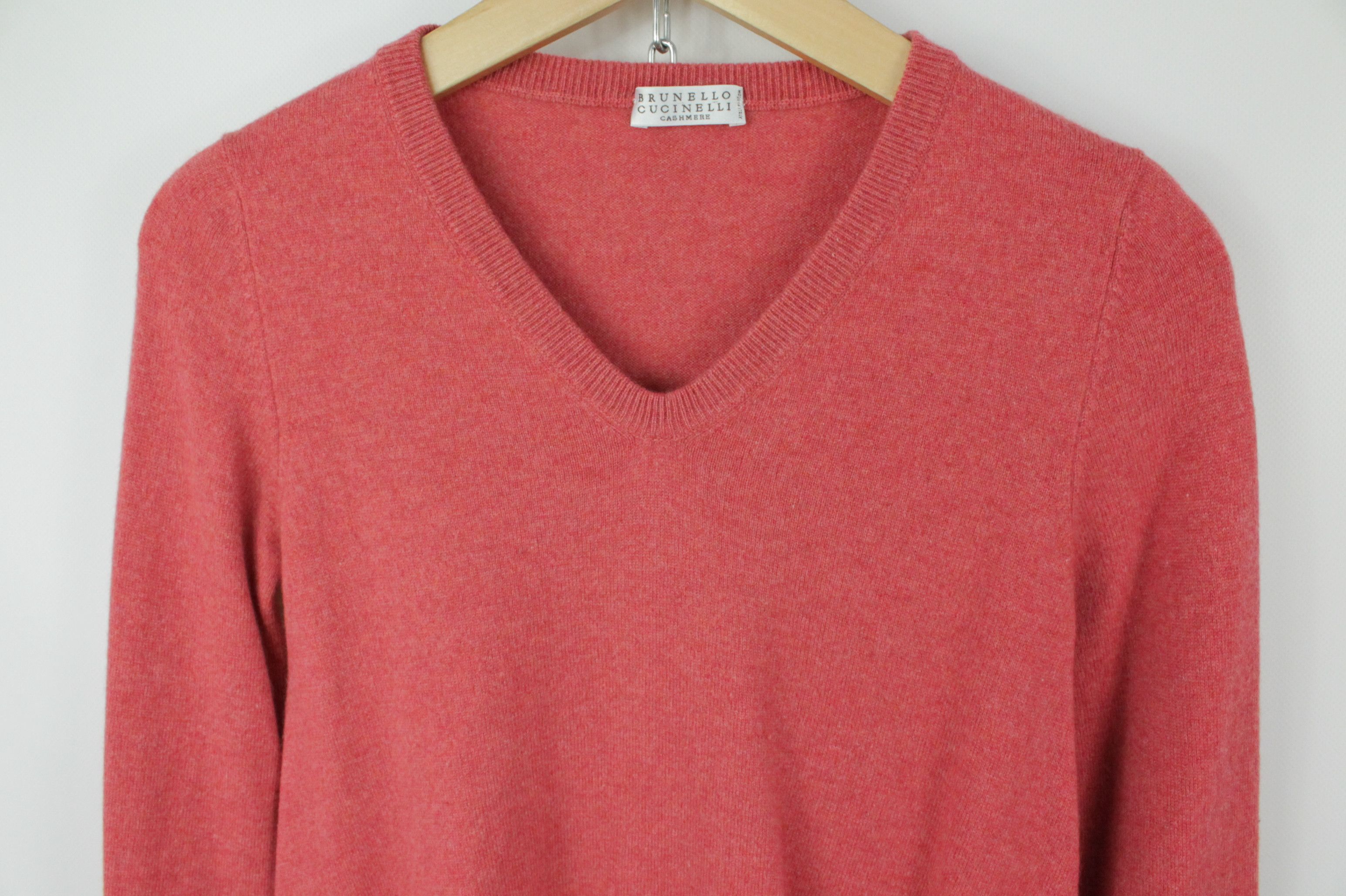 Brunello Cucinelli Brunello Cucinelli Red Cashmere Sweater Pullover Women's Size XS / US 0-2 / IT 36-38 - 2 Thumbnail