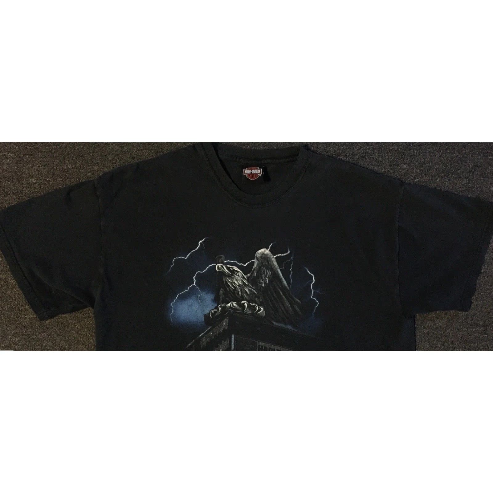 Vintage VINTAGE Harley Davidson Shirt Men L Black Lightning Eagle 90s Grunge Distressed T-Shirt Size US L / EU 52-54 / 3 - 7 Thumbnail